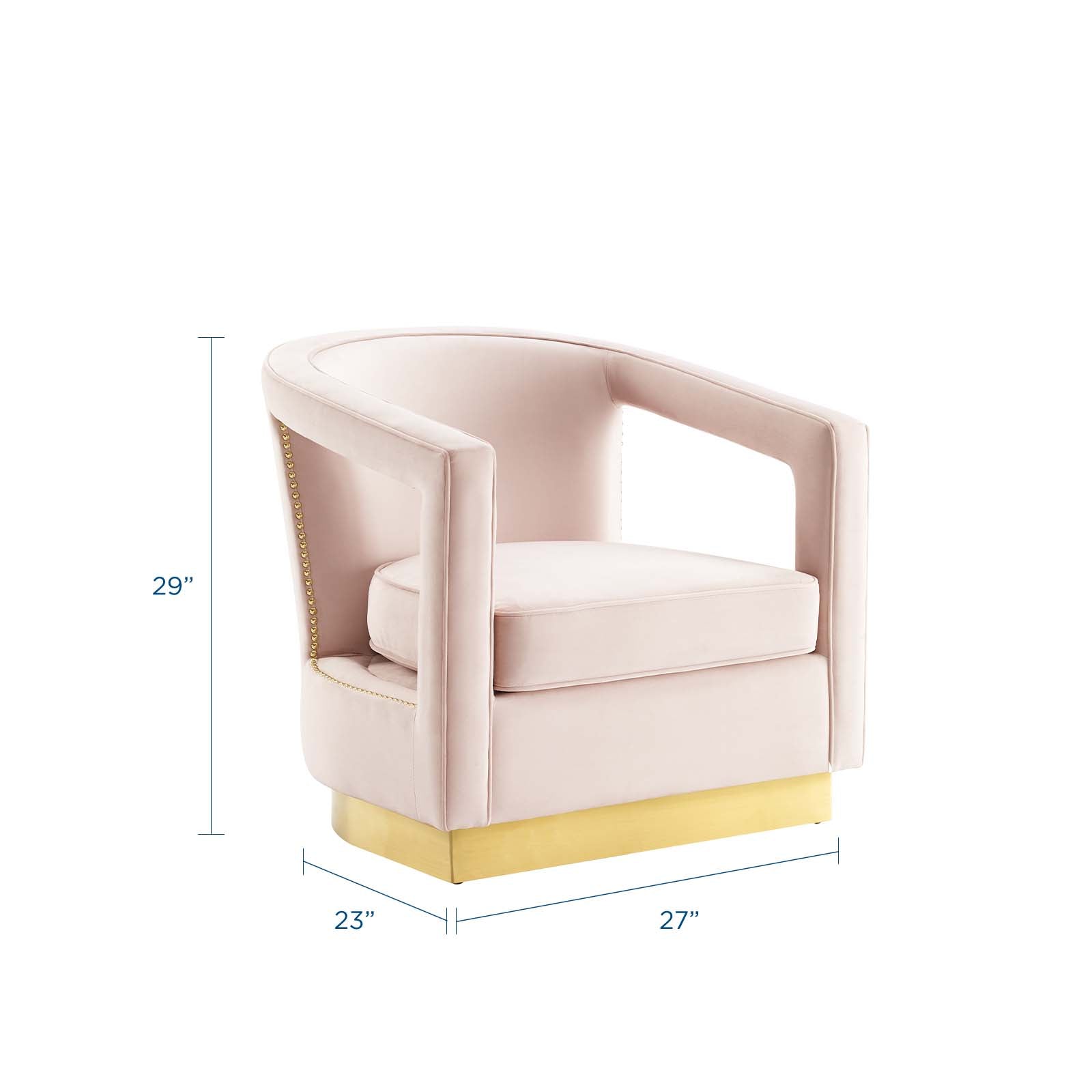 Modway Chairs - Frolick Performance Velvet Armchair Pink