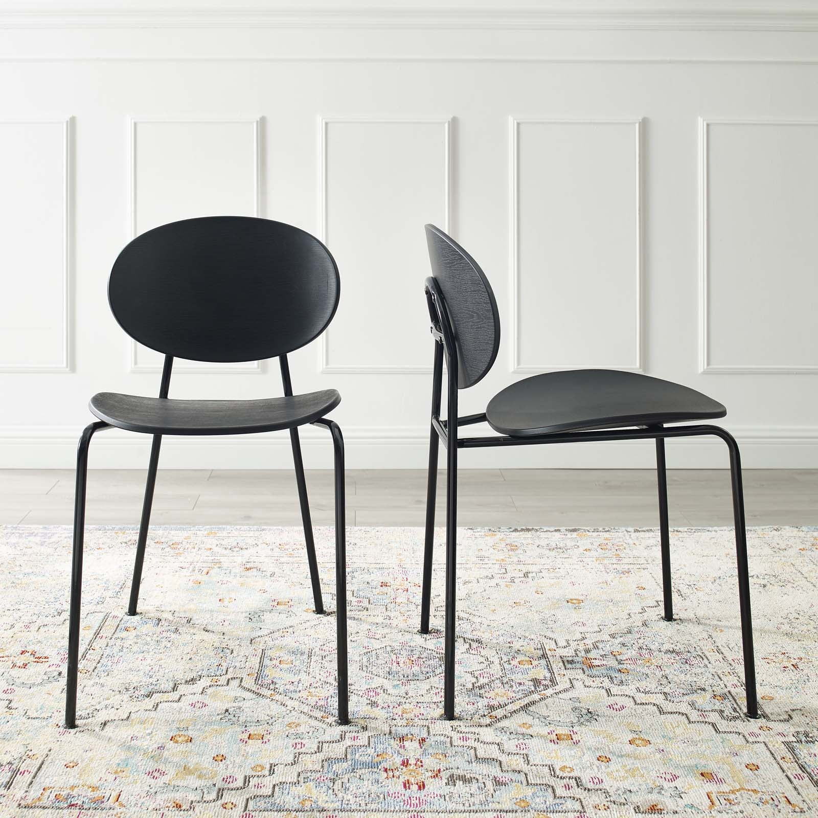 Modway Dining Chairs - Palette Dining Side Chair Set of 2 Black