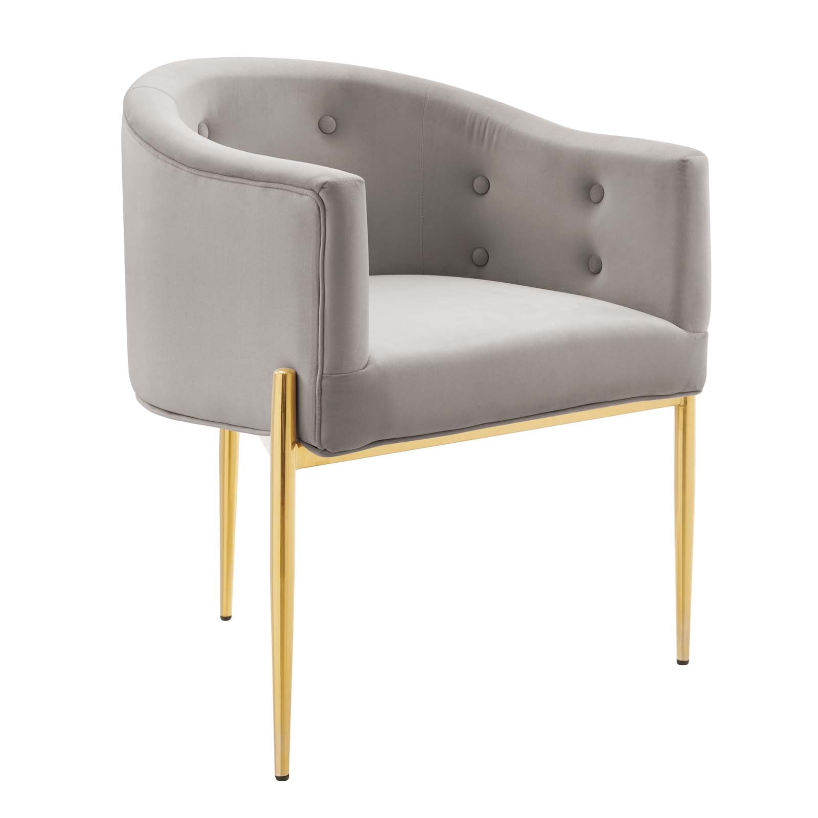 Modway Accent Chairs - Savour Tufted Performance Velvet Accent Chair Light Gray
