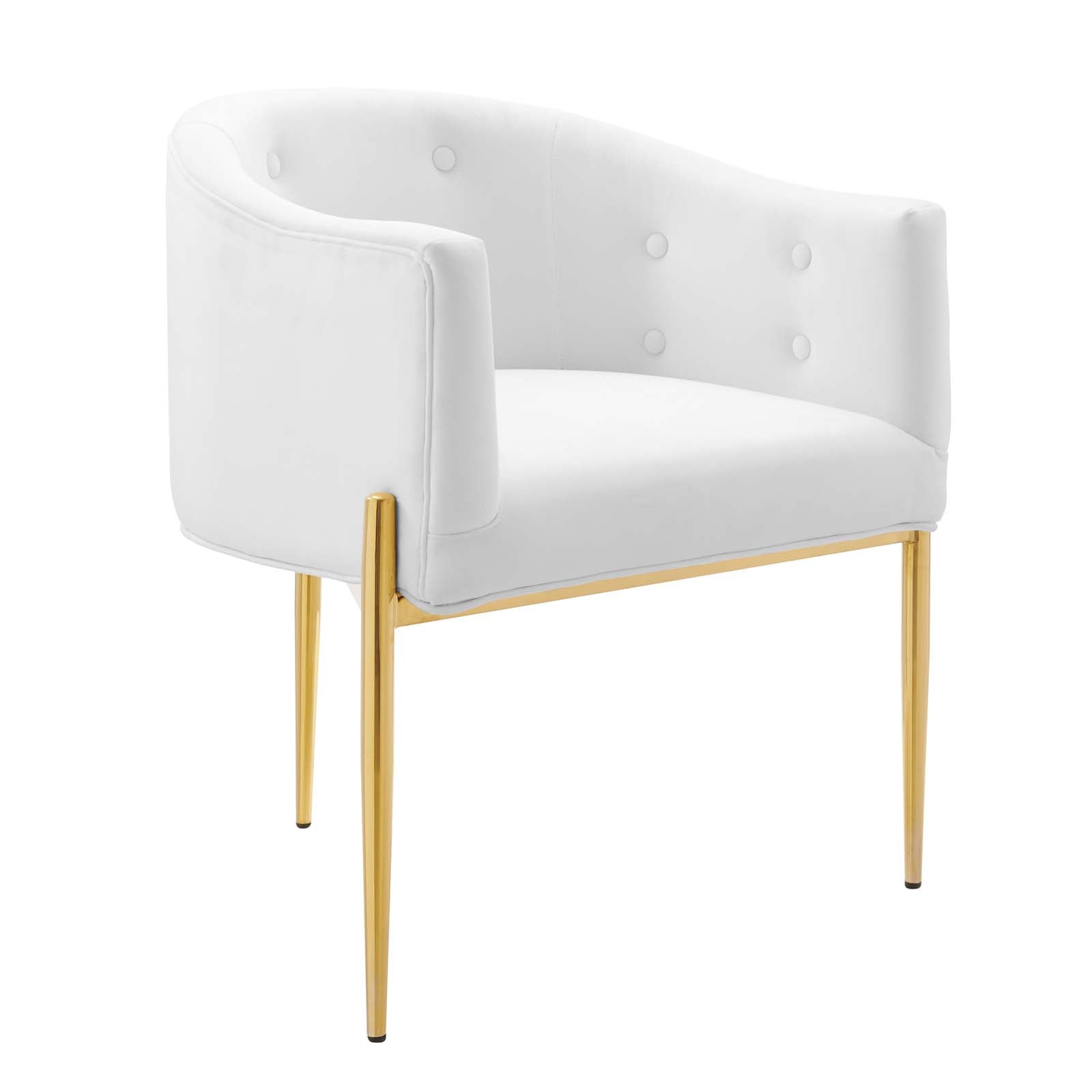 Modway Accent Chairs - Savour Tufted Performance Velvet Accent Chair White
