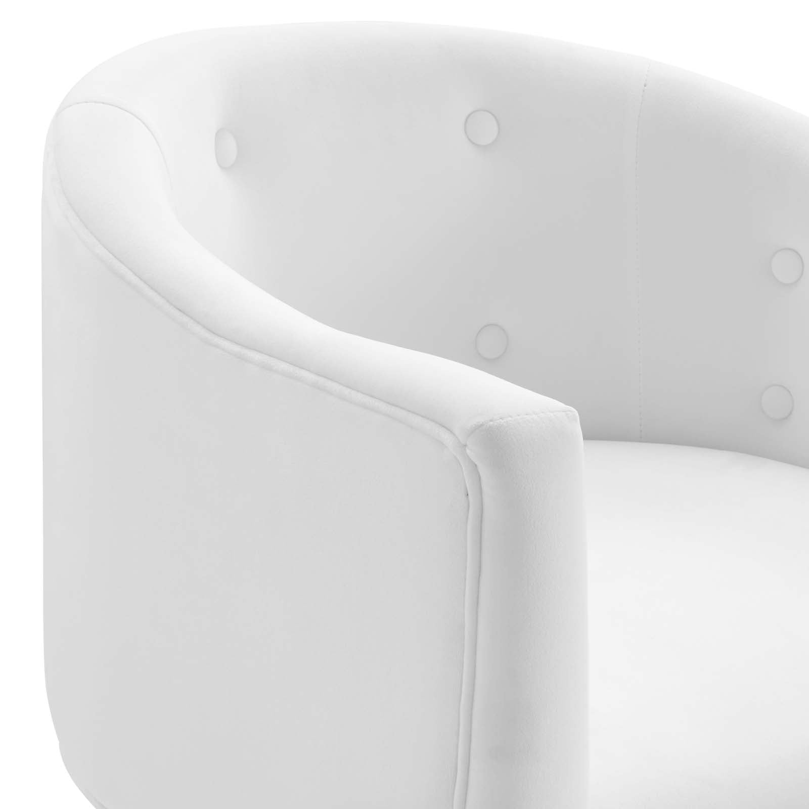 Modway Accent Chairs - Savour Tufted Performance Velvet Accent Chair White