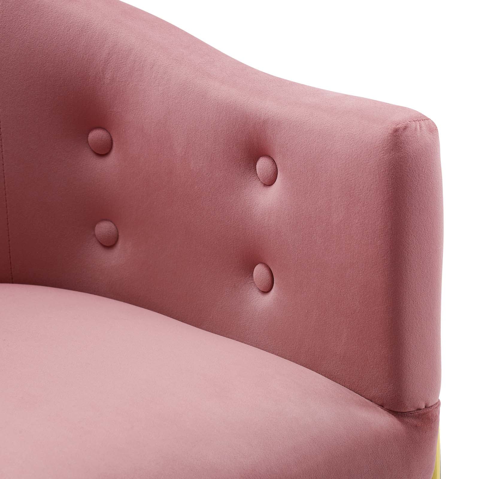 Modway Dining Chairs - Savour Tufted Performance Velvet Accent Dining Armchair Dusty Rose