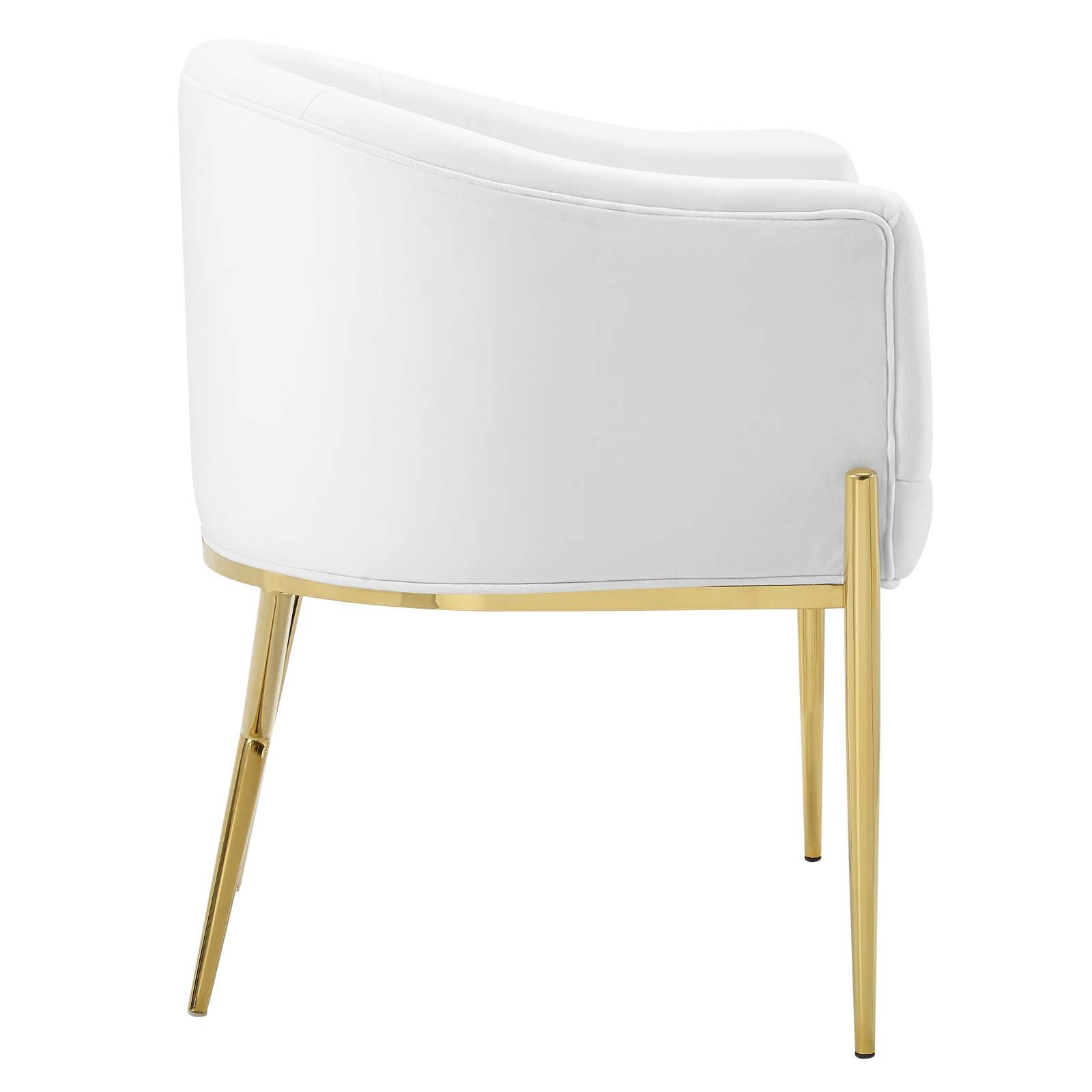 Modway Dining Chairs - Savour Tufted Performance Velvet Accent Dining Armchair White