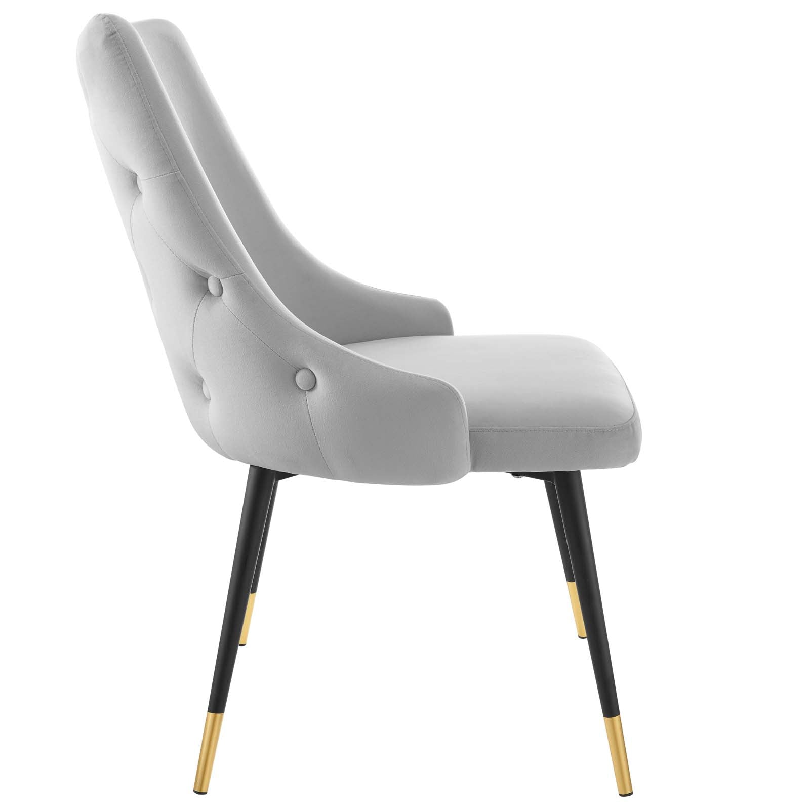Modway Dining Chairs - Adorn Tufted Performance Velvet Dining Side Chair Light Gray