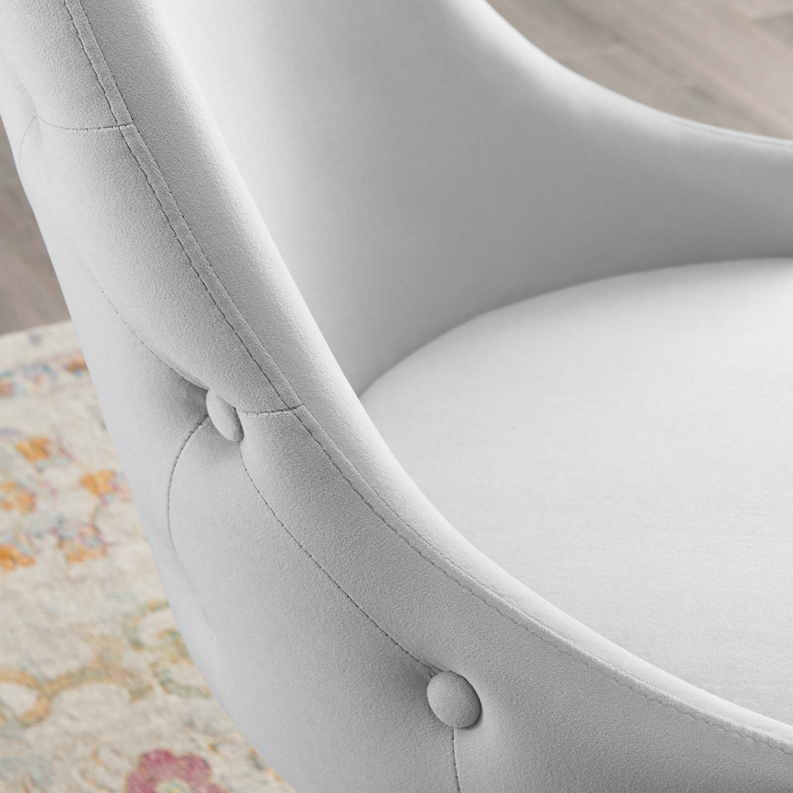 Modway Dining Chairs - Adorn Tufted Performance Velvet Dining Side Chair Light Gray