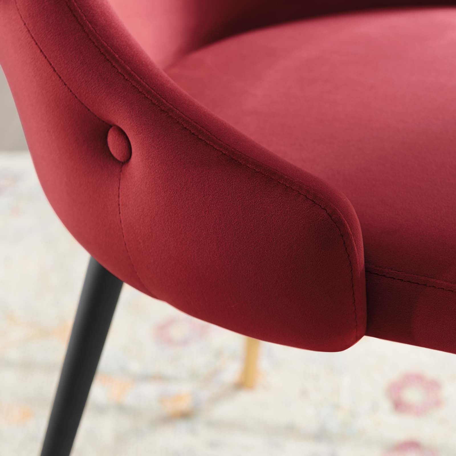 Modway Dining Chairs - Adorn Tufted Performance Velvet Dining Side Chair Maroon