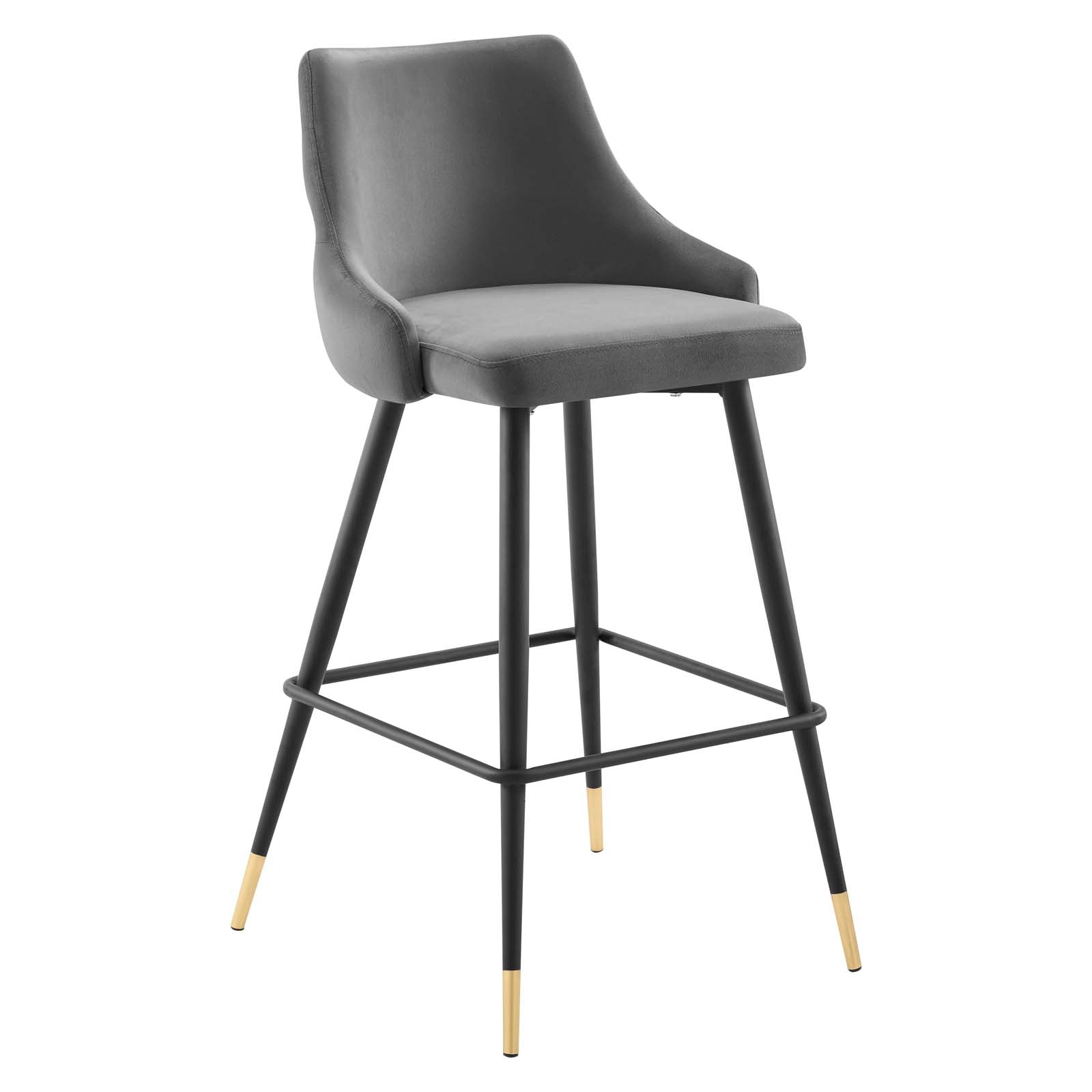 Modway Barstools - Adorn Performance Velvet Bar Stool Gray