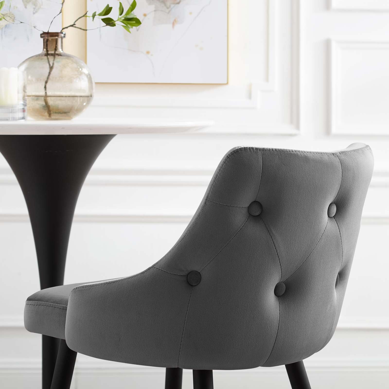 Modway Barstools - Adorn Performance Velvet Bar Stool Gray