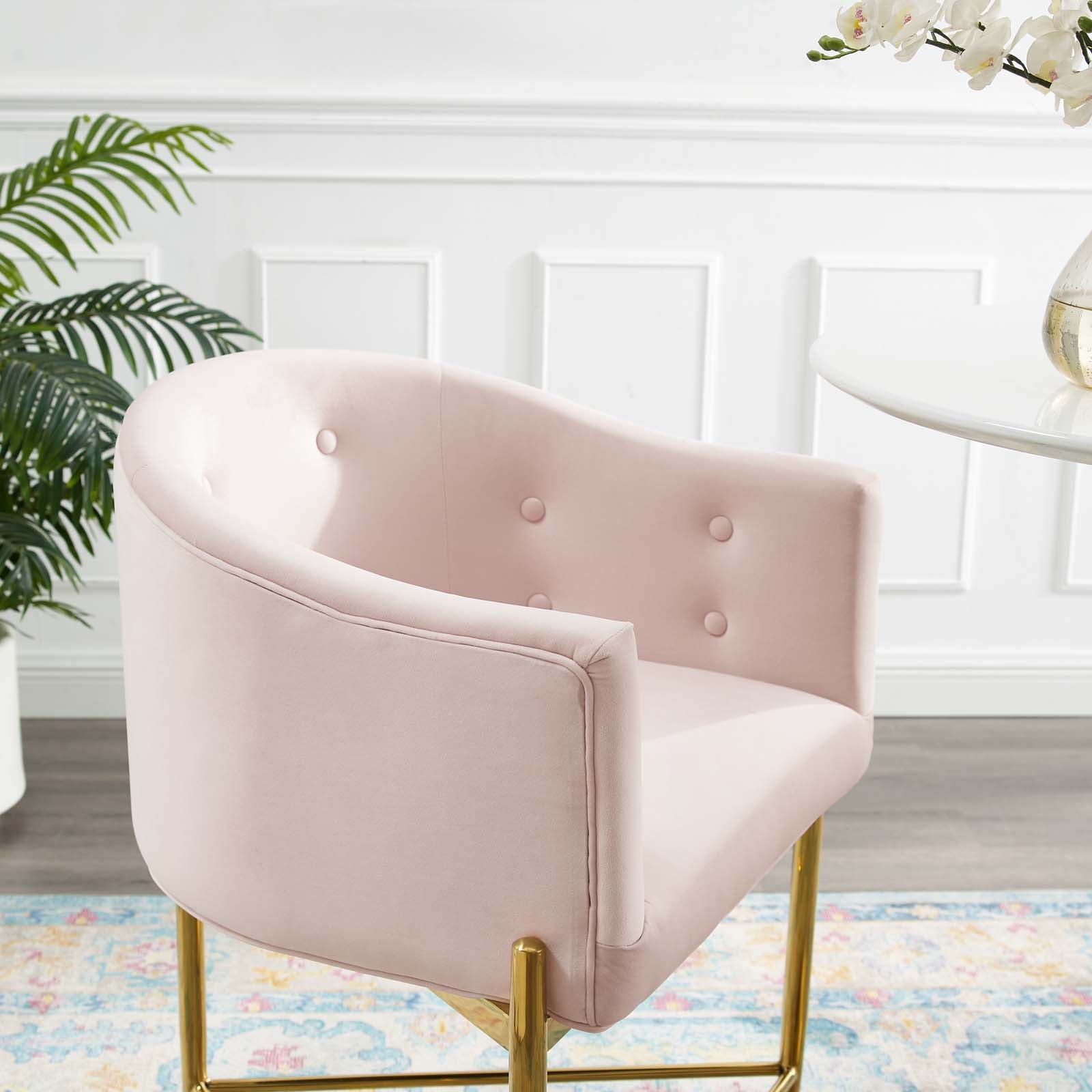 Modway Barstools - Savour Tufted Counter Stool Pink
