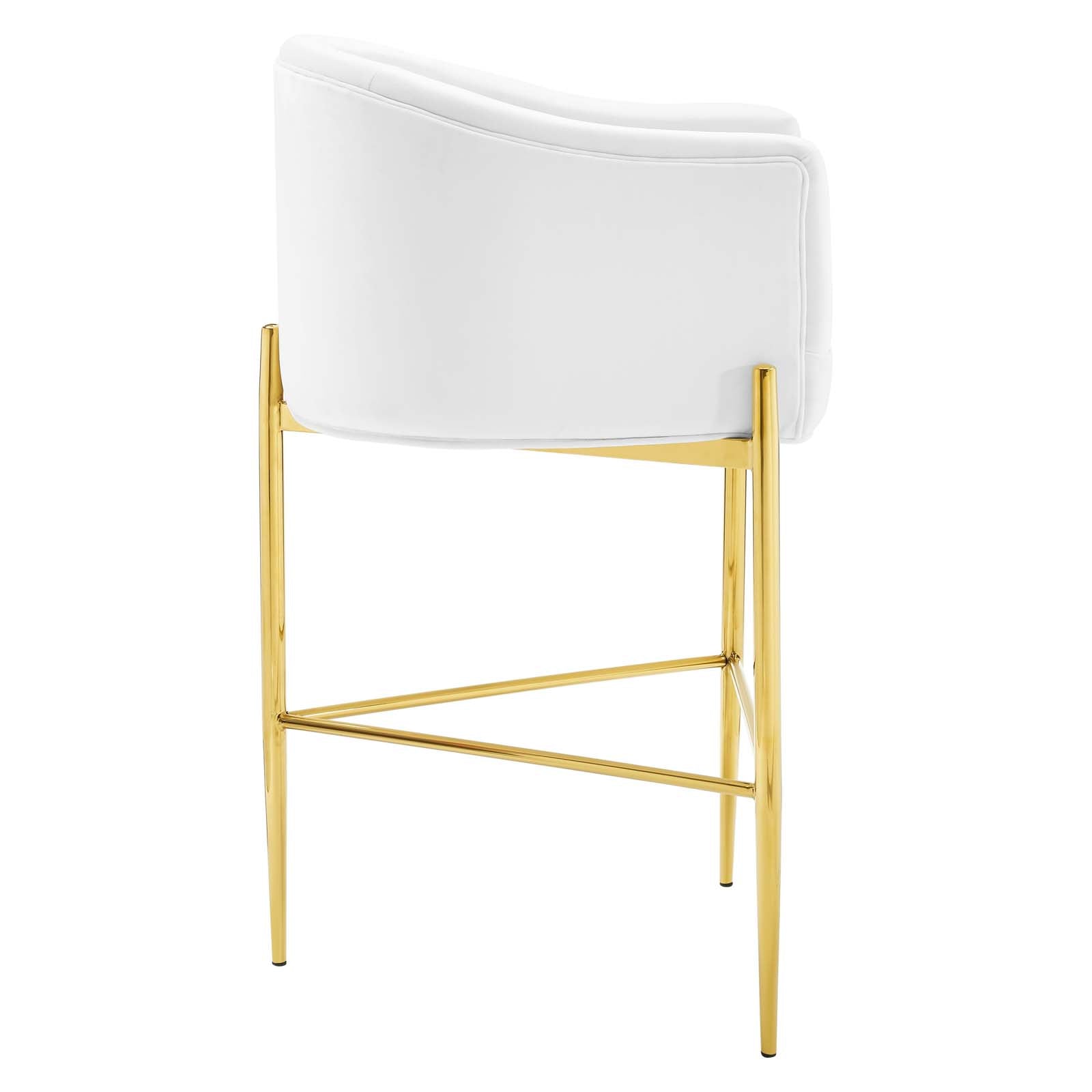 Savour Tufted Performance Velvet Bar Stool White