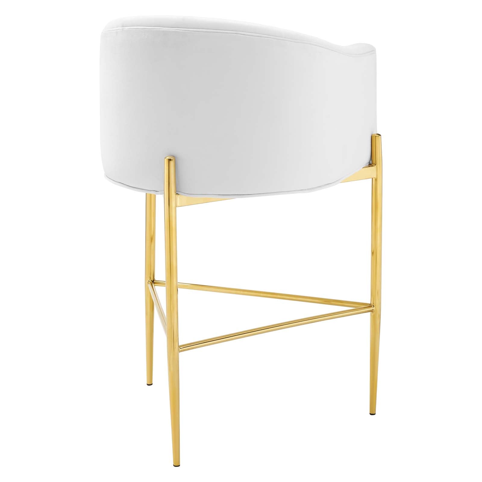 Savour Tufted Performance Velvet Bar Stool White