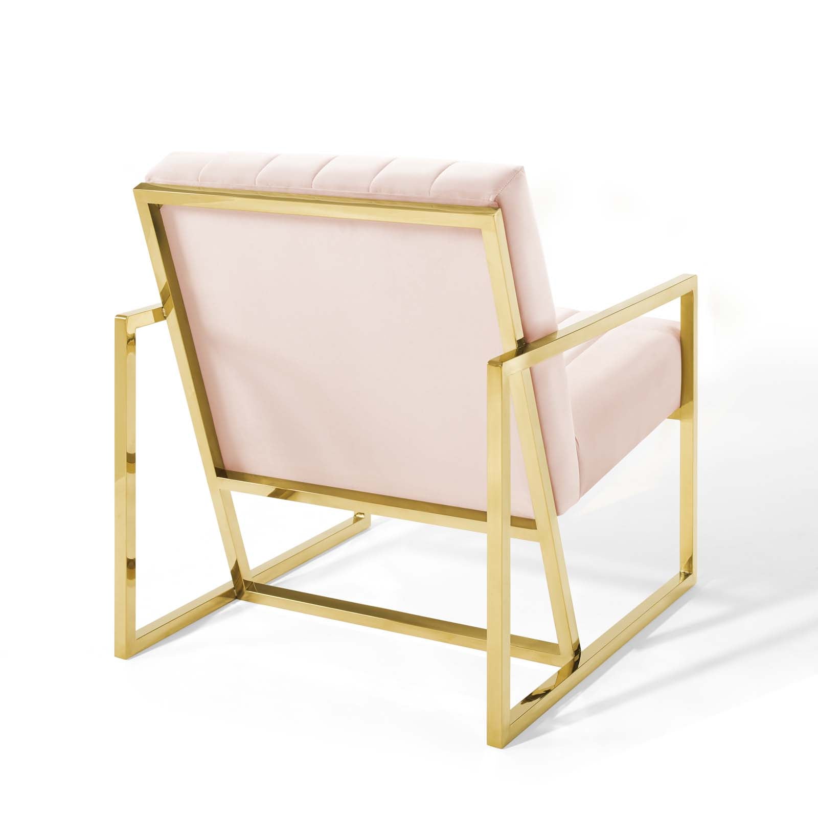 Inspire Channel Tufted Performance Velvet Armchair Pink
