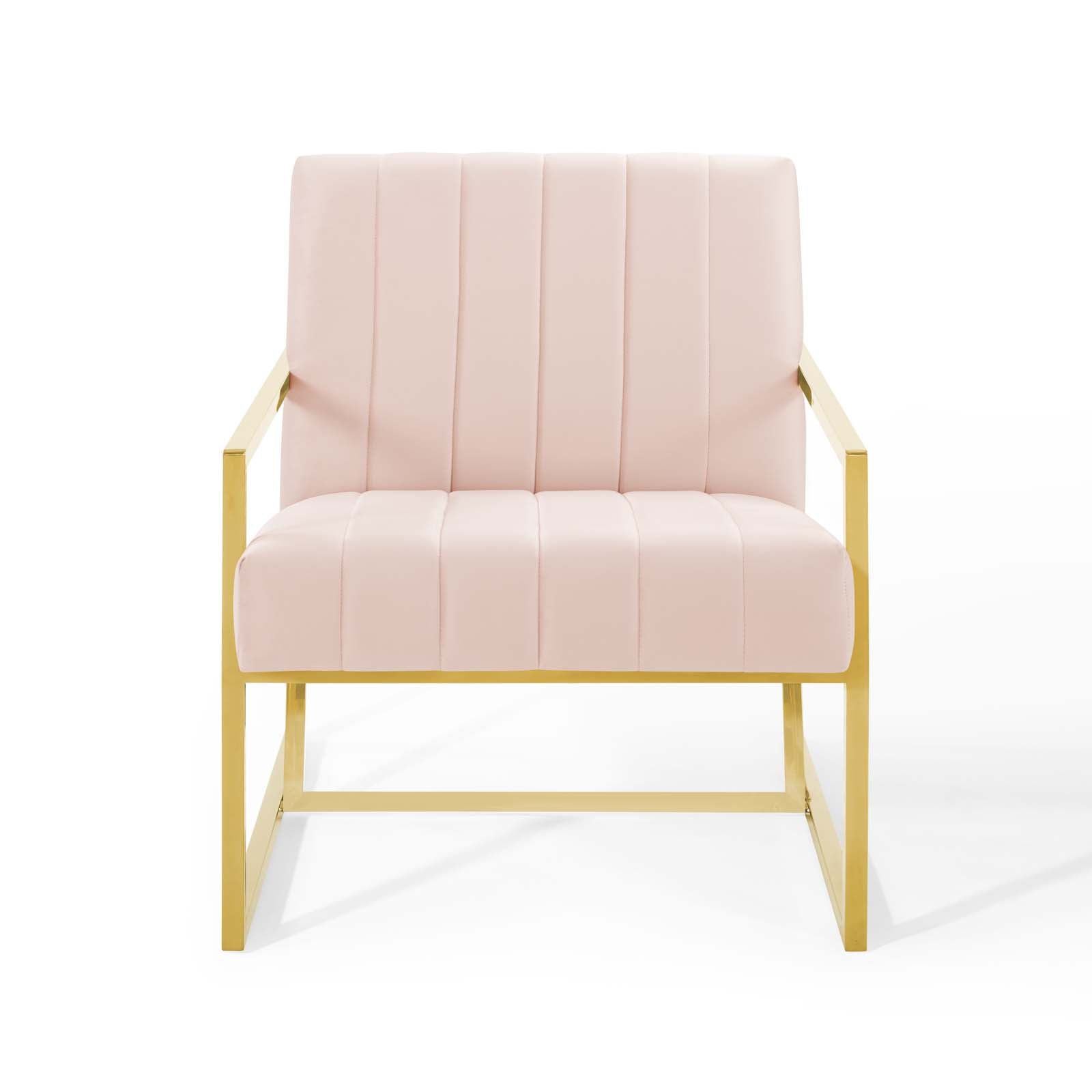 Modway Chairs - Inspire Channel Tufted Performance Velvet Armchair Pink