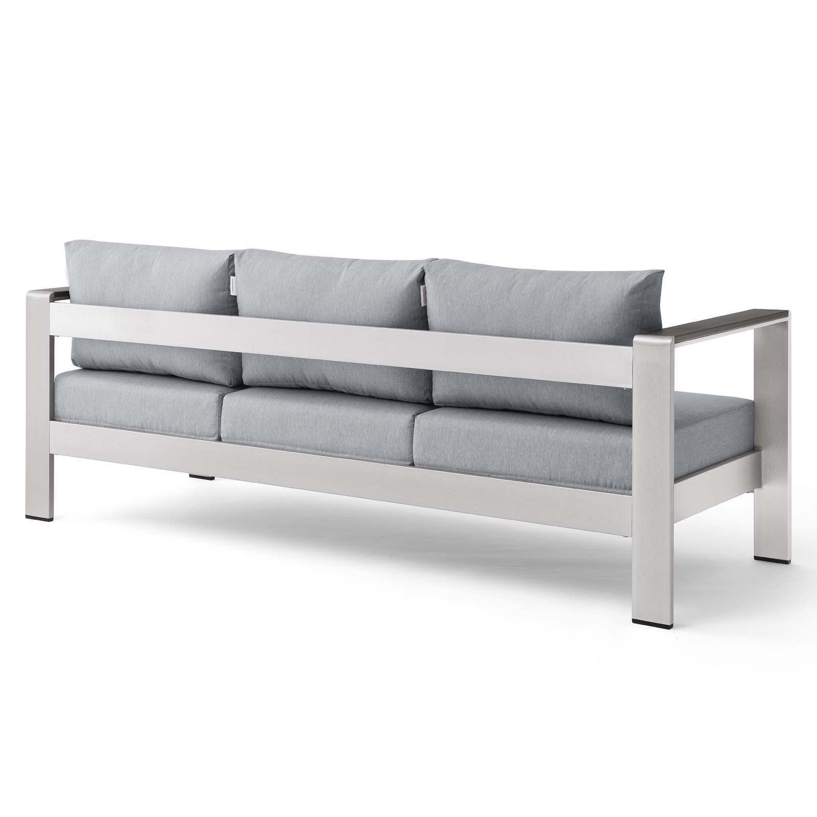 Modway Outdoor Sofas - Shore Outdoor Patio Aluminum Sofa Silver Gray