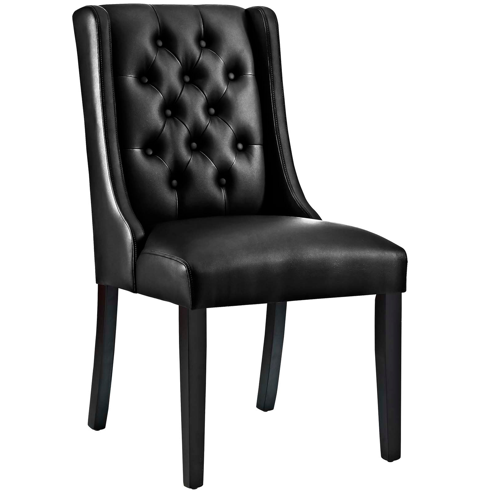 Modway Dining Chairs - Baronet Vinyl Dining Chair Black