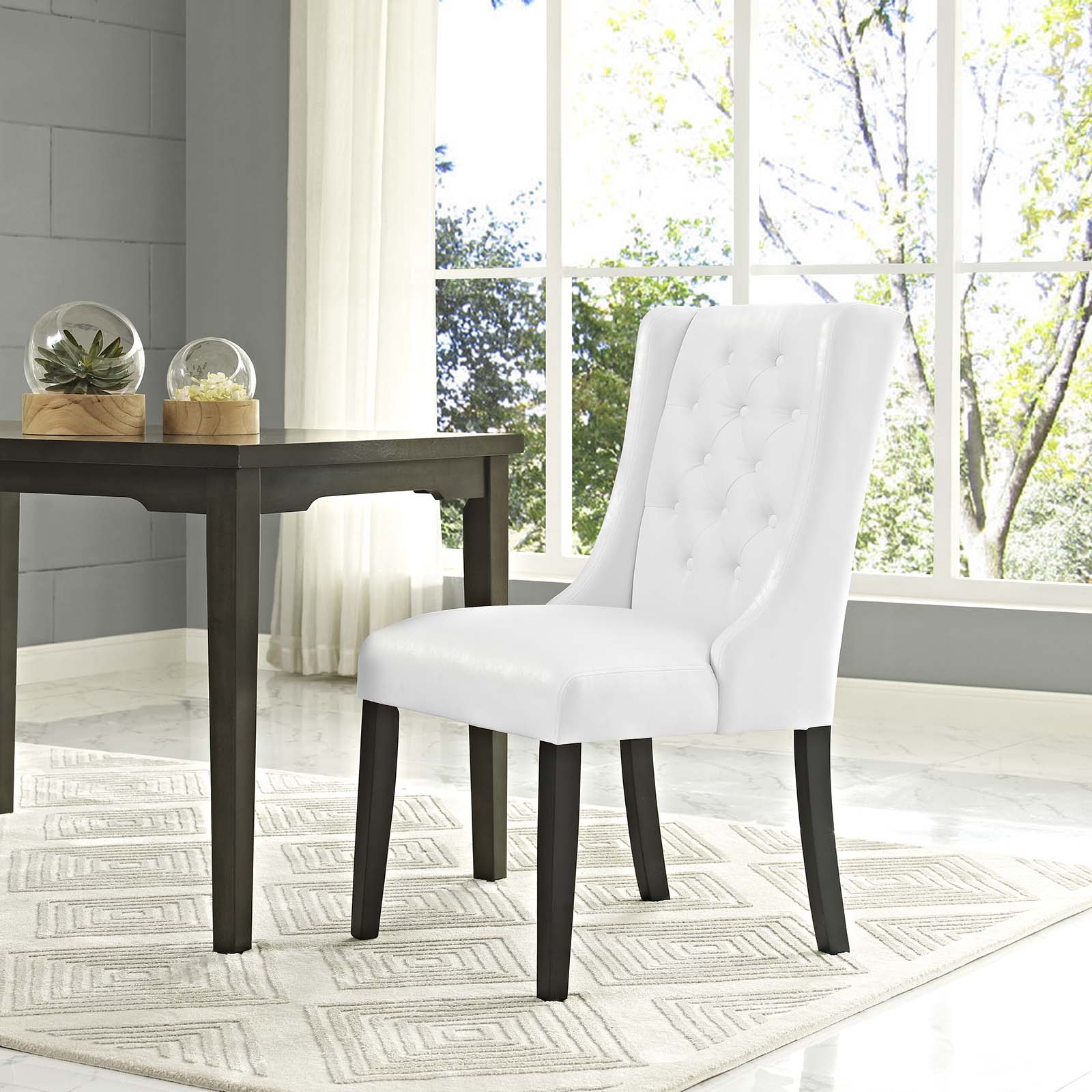 Modway Dining Chairs - Baronet Vinyl 38.5"H Dining Chair White