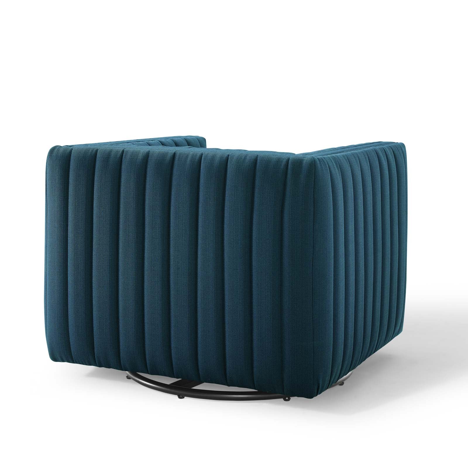 Modway Accent Chairs - Conjure Tufted Swivel Upholstered Armchair Azure