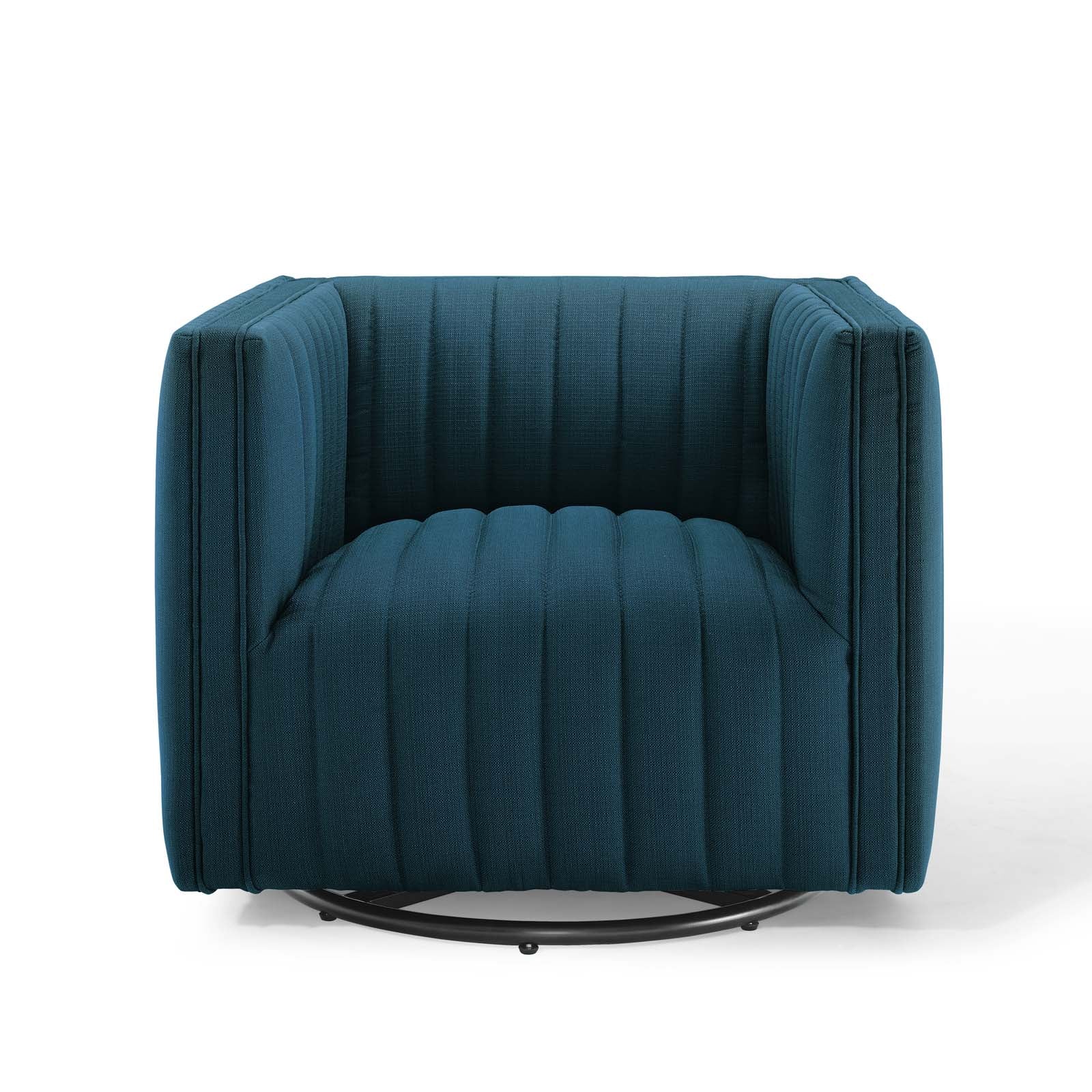 Modway Accent Chairs - Conjure Tufted Swivel Upholstered Armchair Azure