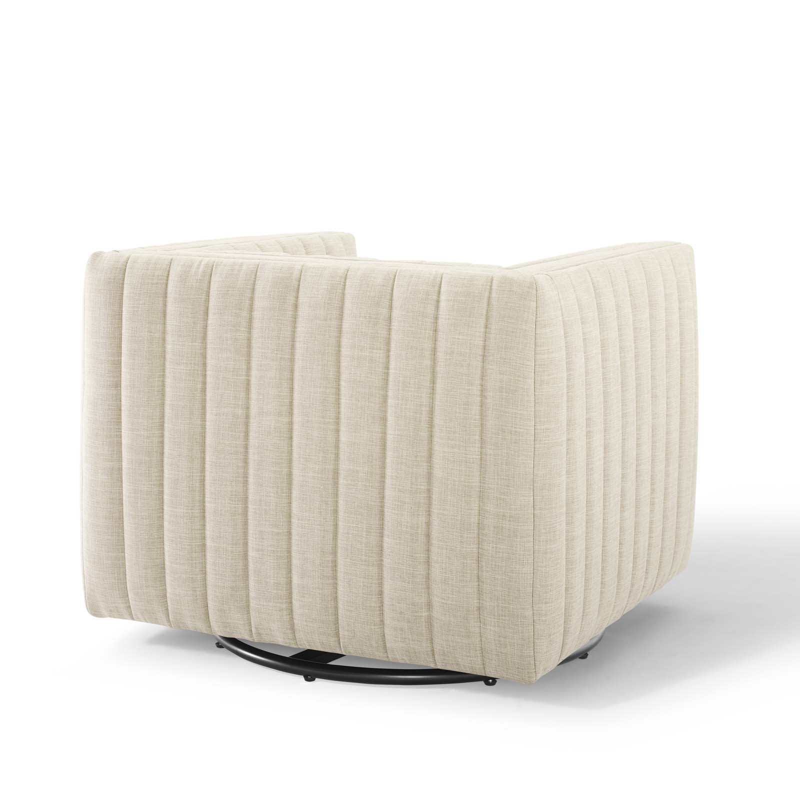 Modway Accent Chairs - Conjure Tufted Swivel Upholstered Armchair Beige