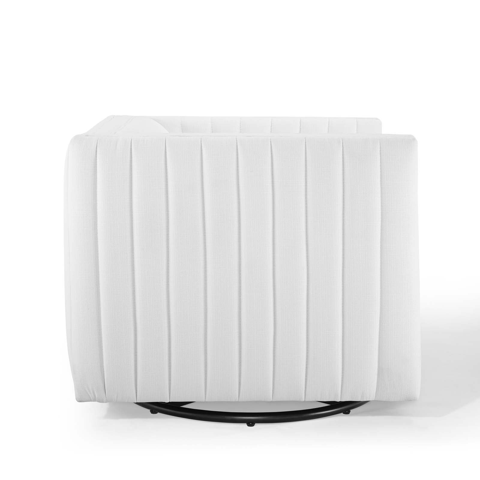 Modway Accent Chairs - Conjure Tufted Swivel Upholstered Armchair White