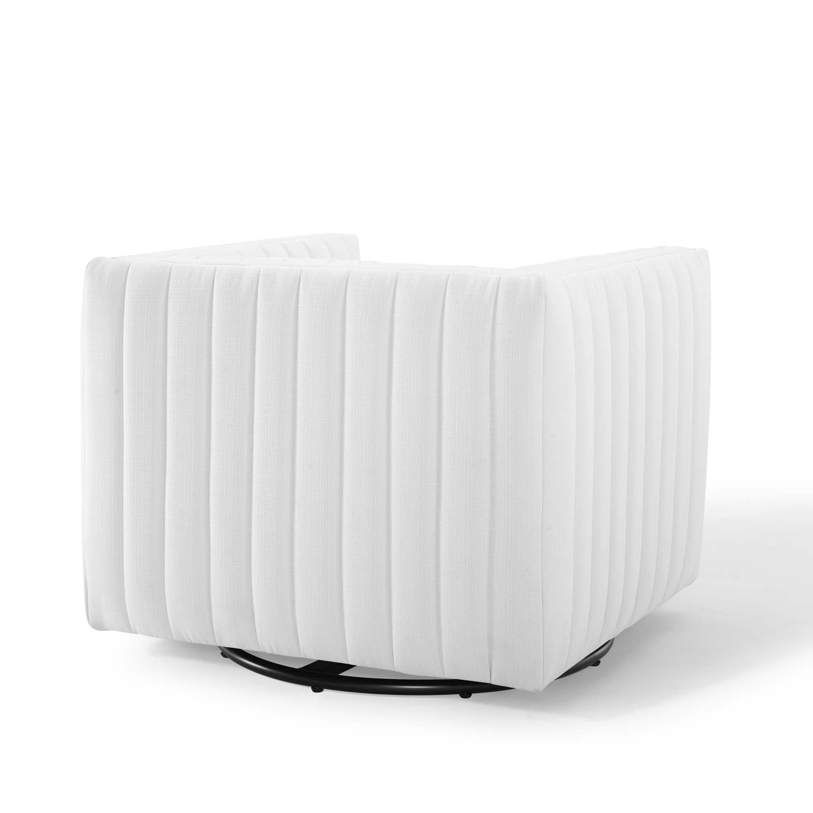 Modway Accent Chairs - Conjure Tufted Swivel Upholstered Armchair White