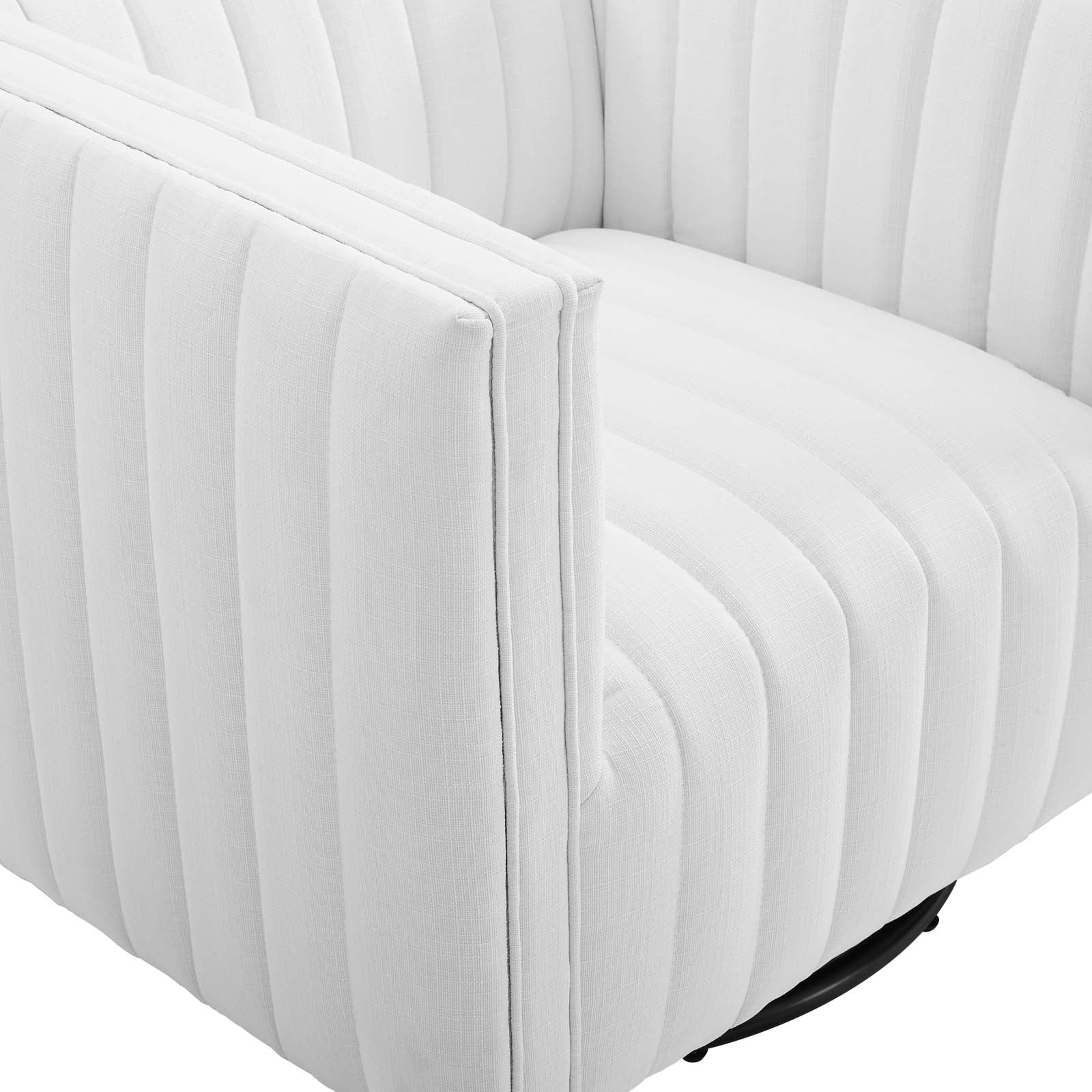 Modway Accent Chairs - Conjure Tufted Swivel Upholstered Armchair White