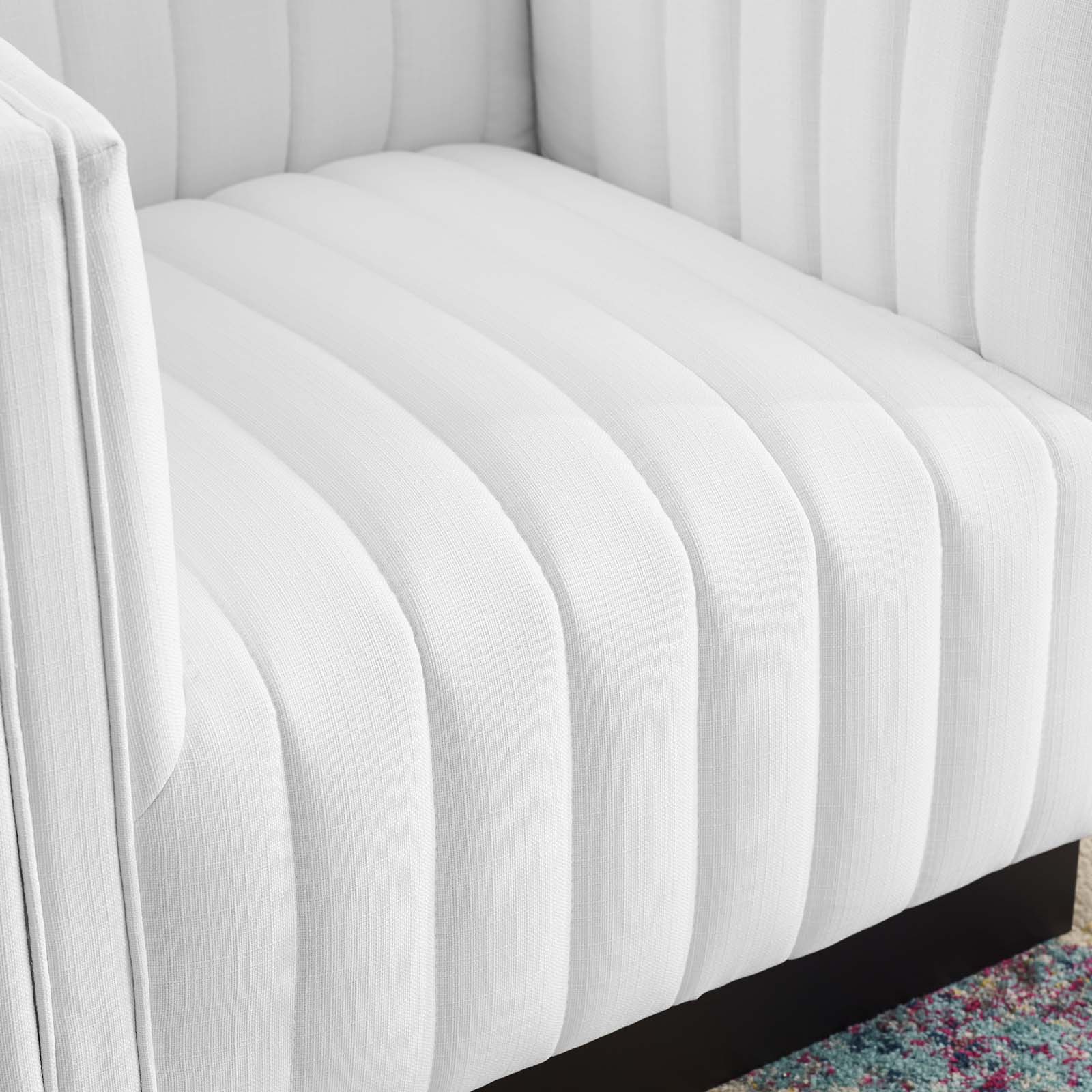 Modway Accent Chairs - Conjure Tufted Upholstered Fabric Armchair White