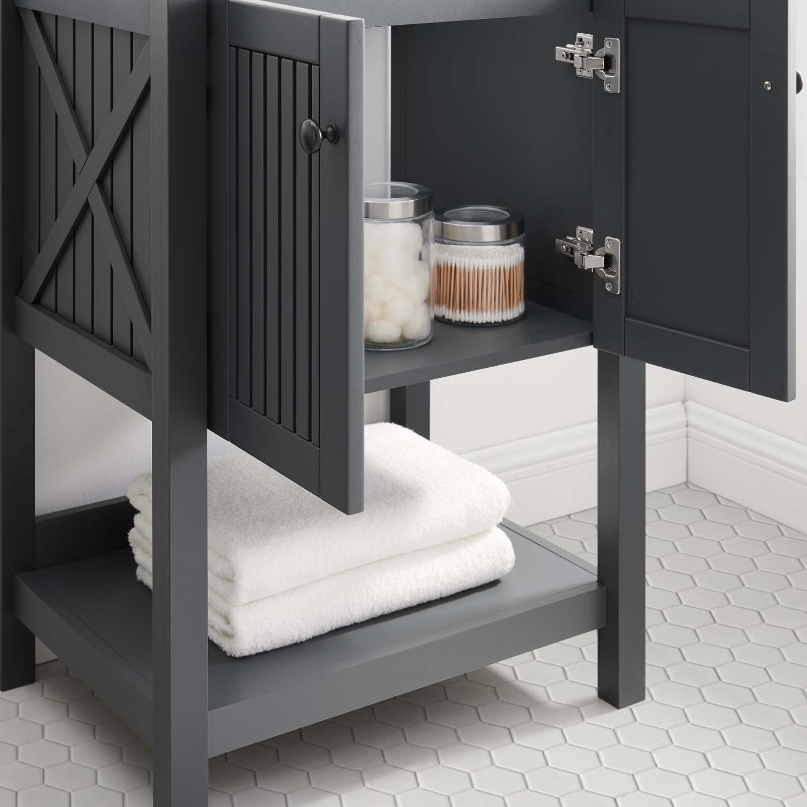 Modway Bathroom Vanity - Steam 23" Bathroom Vanity Cabinet (Sink Basin Not Included) Gray