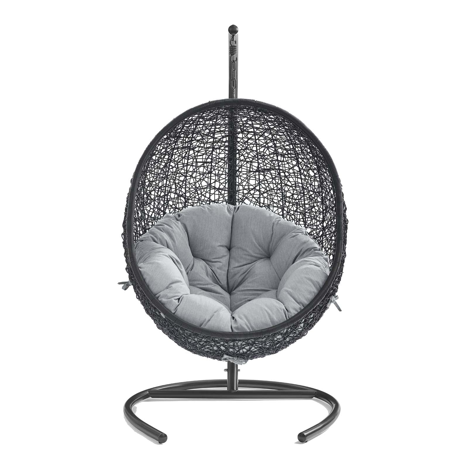 Modway Outdoor Swings - Encase Swing Outdoor Patio Lounge Chair Black & Gray