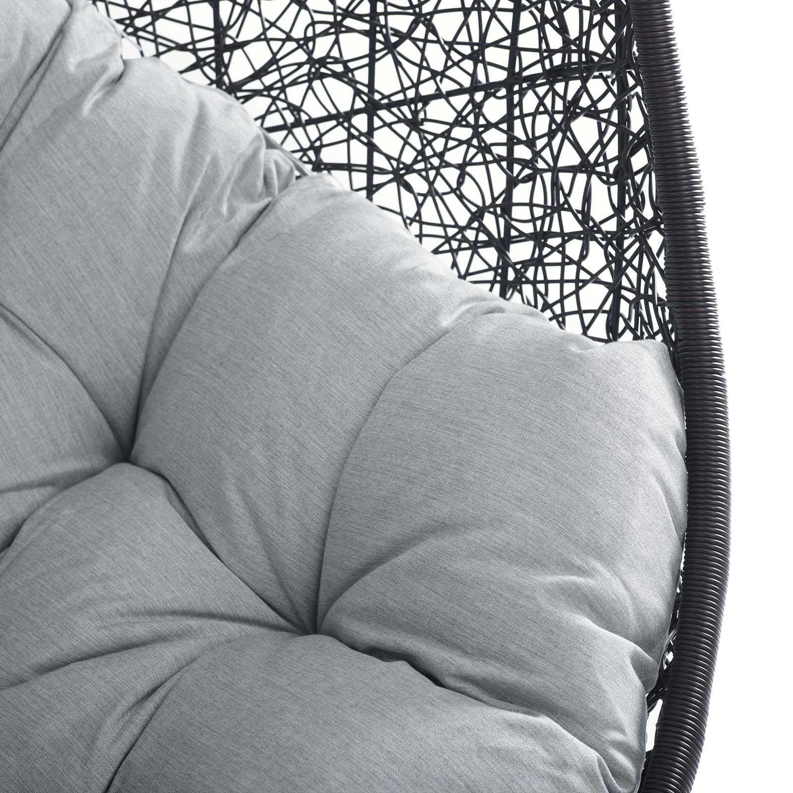 Modway Outdoor Swings - Encase Swing Outdoor Patio Lounge Chair Black & Gray