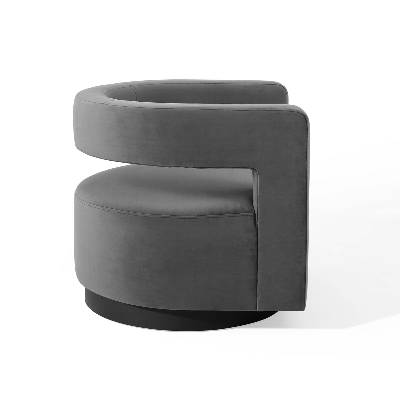 Modway Accent Chairs - Spin Cutaway Performance Velvet Swivel Armchair Gray