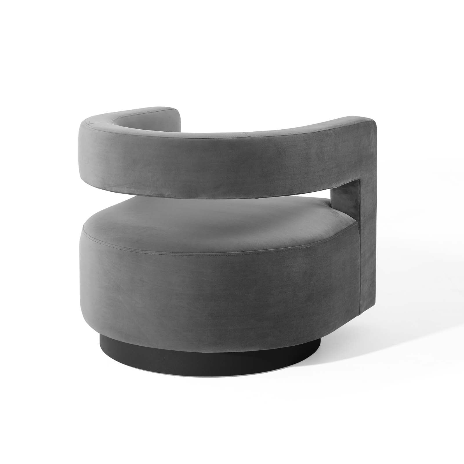 Modway Accent Chairs - Spin Cutaway Performance Velvet Swivel Armchair Gray