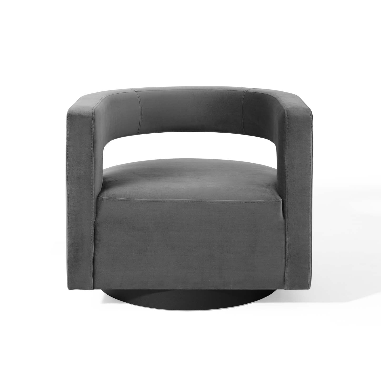 Modway Accent Chairs - Spin Cutaway Performance Velvet Swivel Armchair Gray