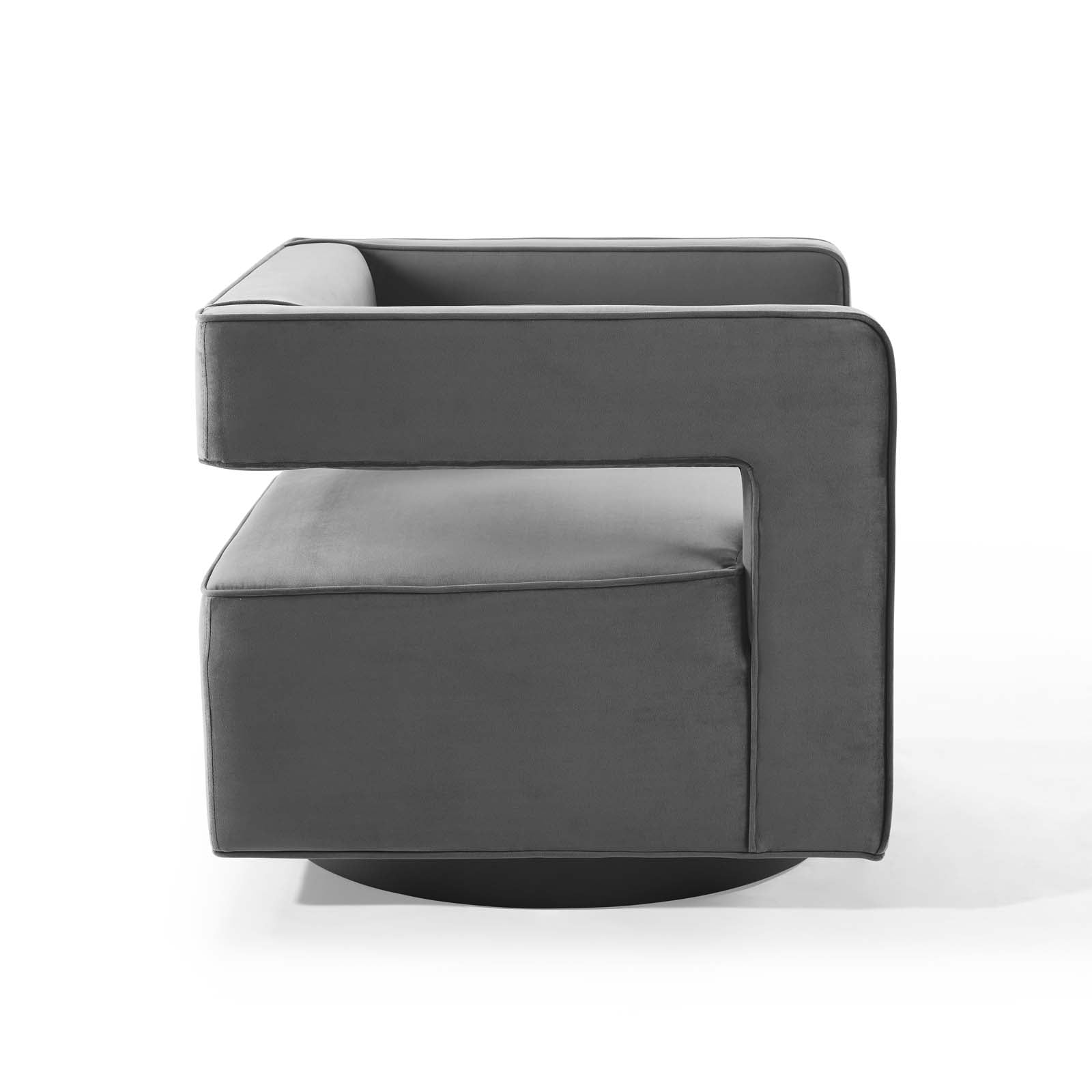 Modway Accent Chairs - Booth Performance Velvet Swivel Armchair Gray