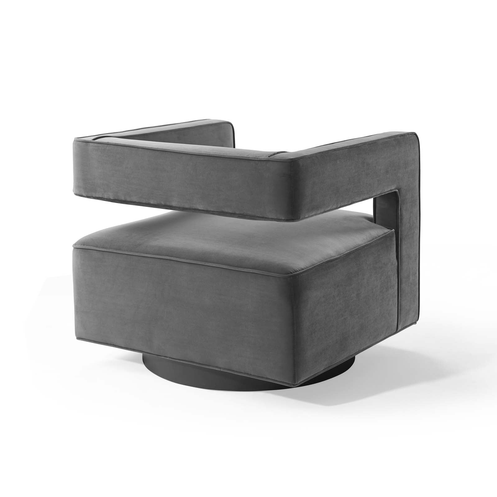 Modway Accent Chairs - Booth Performance Velvet Swivel Armchair Gray