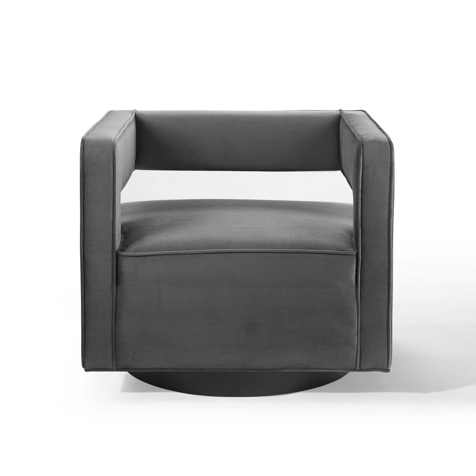 Modway Accent Chairs - Booth Performance Velvet Swivel Armchair Gray