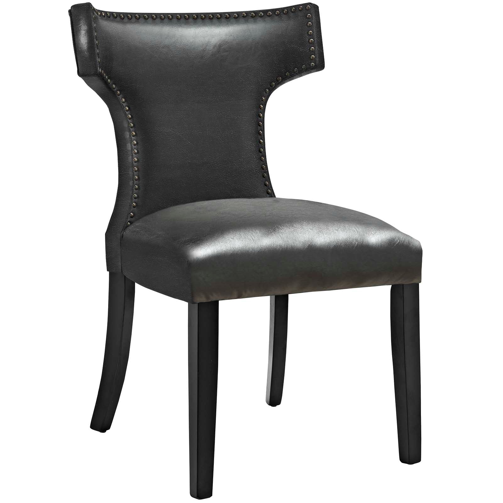 Modway Dining Chairs - Curve-Dining-Chair-Vinyl-Set-of-2-Black