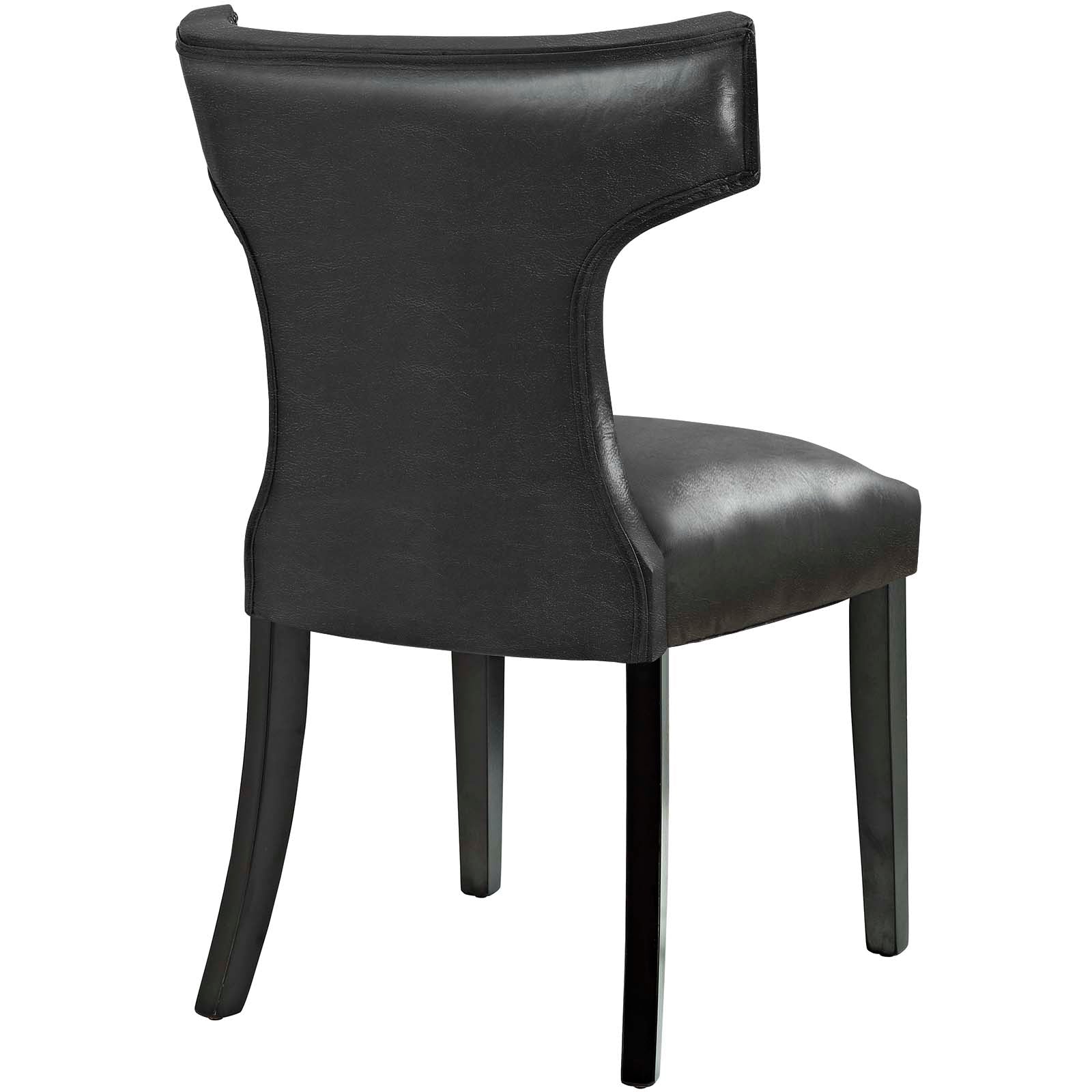 Modway Dining Chairs - Curve-Dining-Chair-Vinyl-Set-of-2-Black