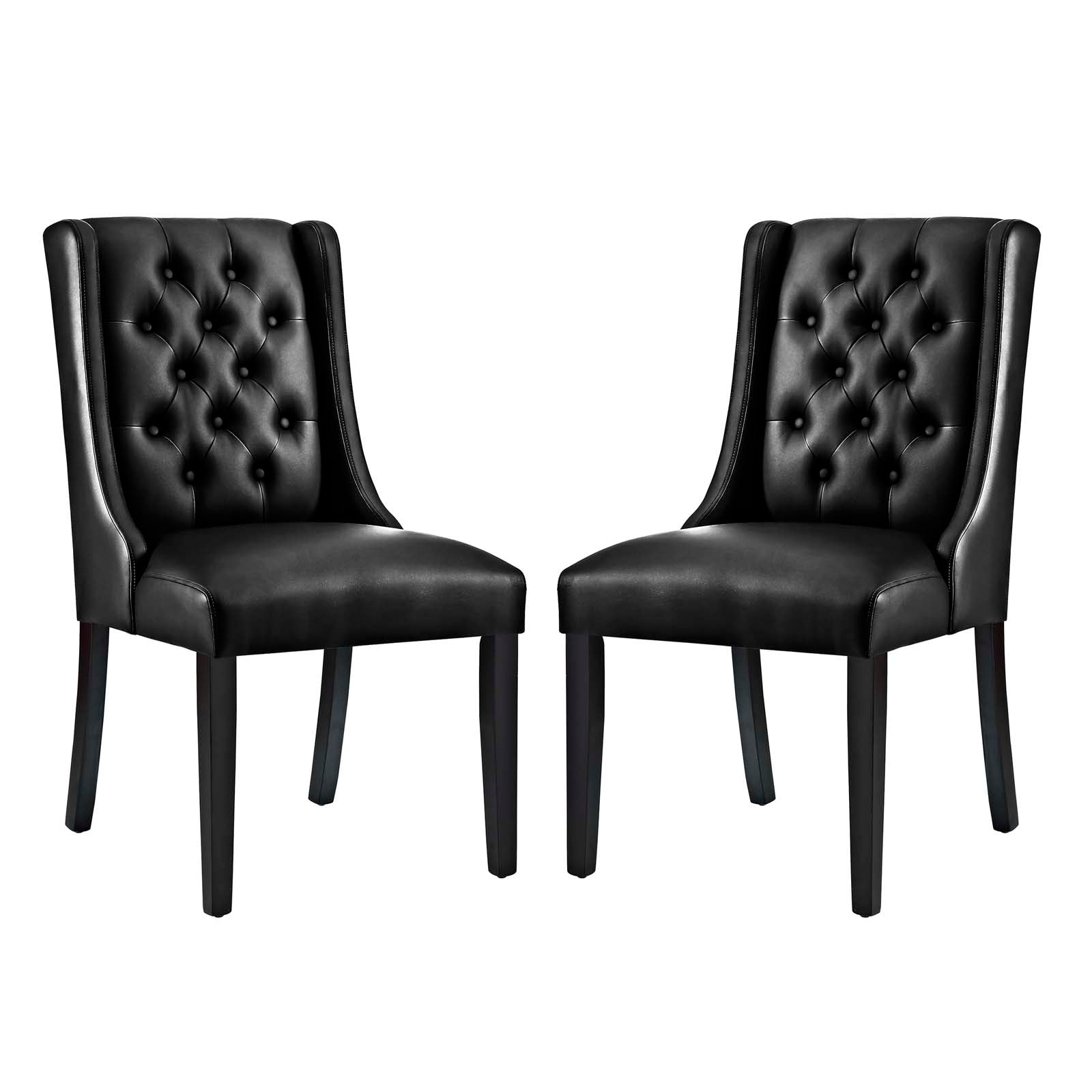 Modway Dining Chairs - Baronet Dining Chair Vinyl ( Set of 2 ) Black