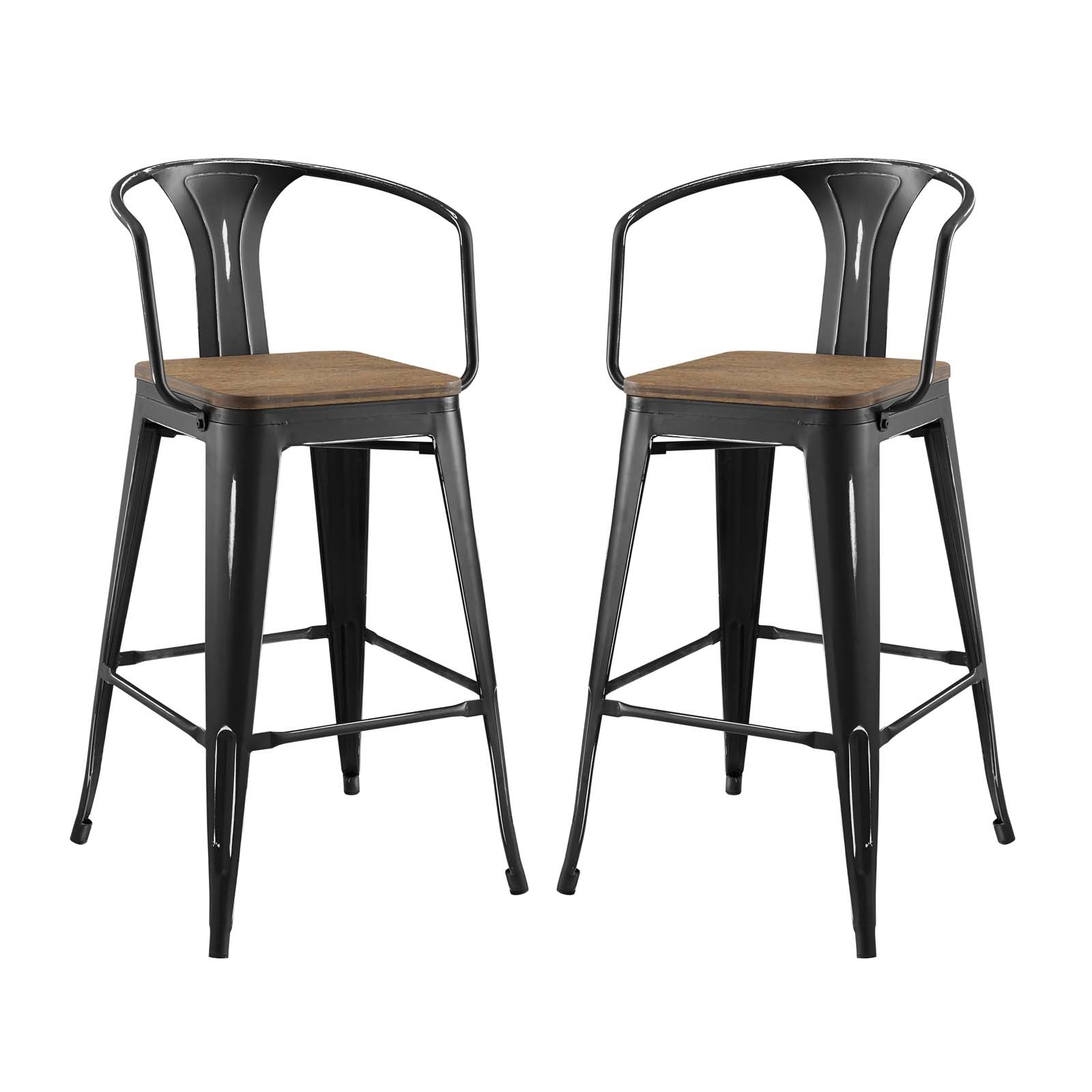 Modway Barstools - Promenade Bar Stool Black (Set of 2)