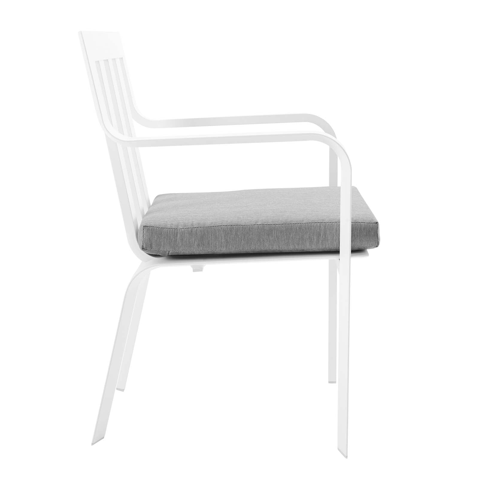 Modway Outdoor Chairs - Baxley Outdoor Patio Aluminum Armchair Set of 2 White Gray