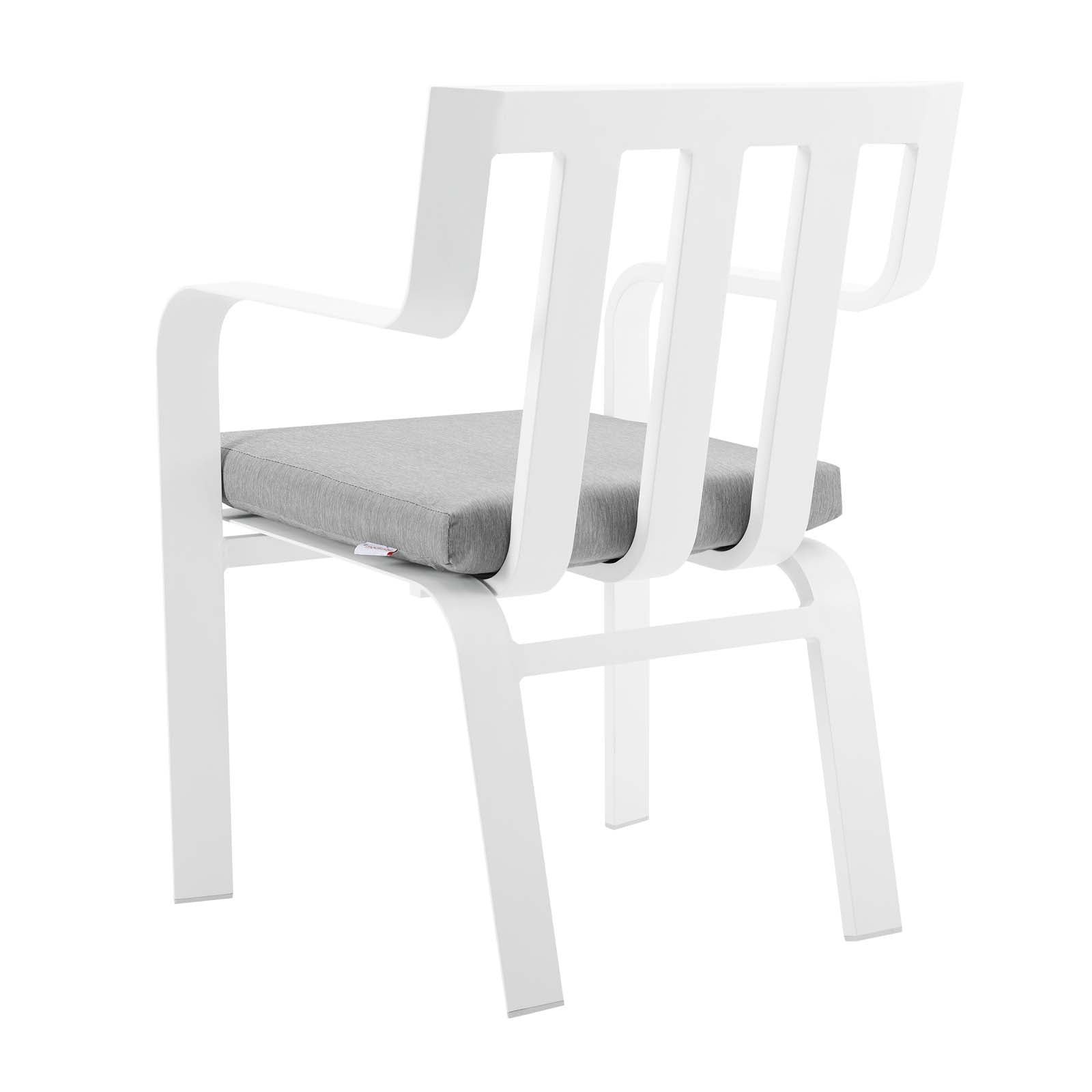 Modway Outdoor Chairs - Baxley Outdoor Patio Aluminum Armchair Set of 2 White Gray