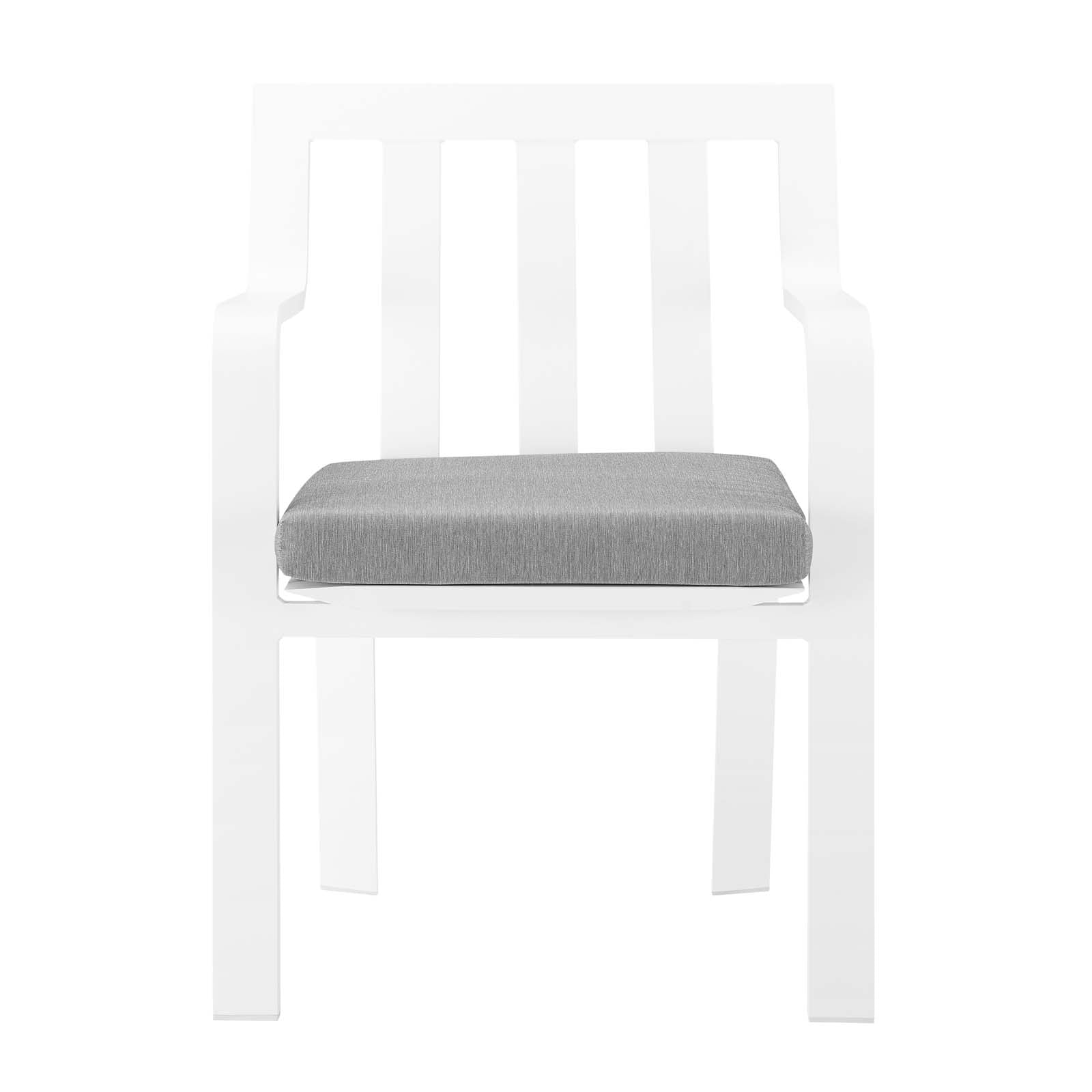 Modway Outdoor Chairs - Baxley Outdoor Patio Aluminum Armchair Set of 2 White Gray