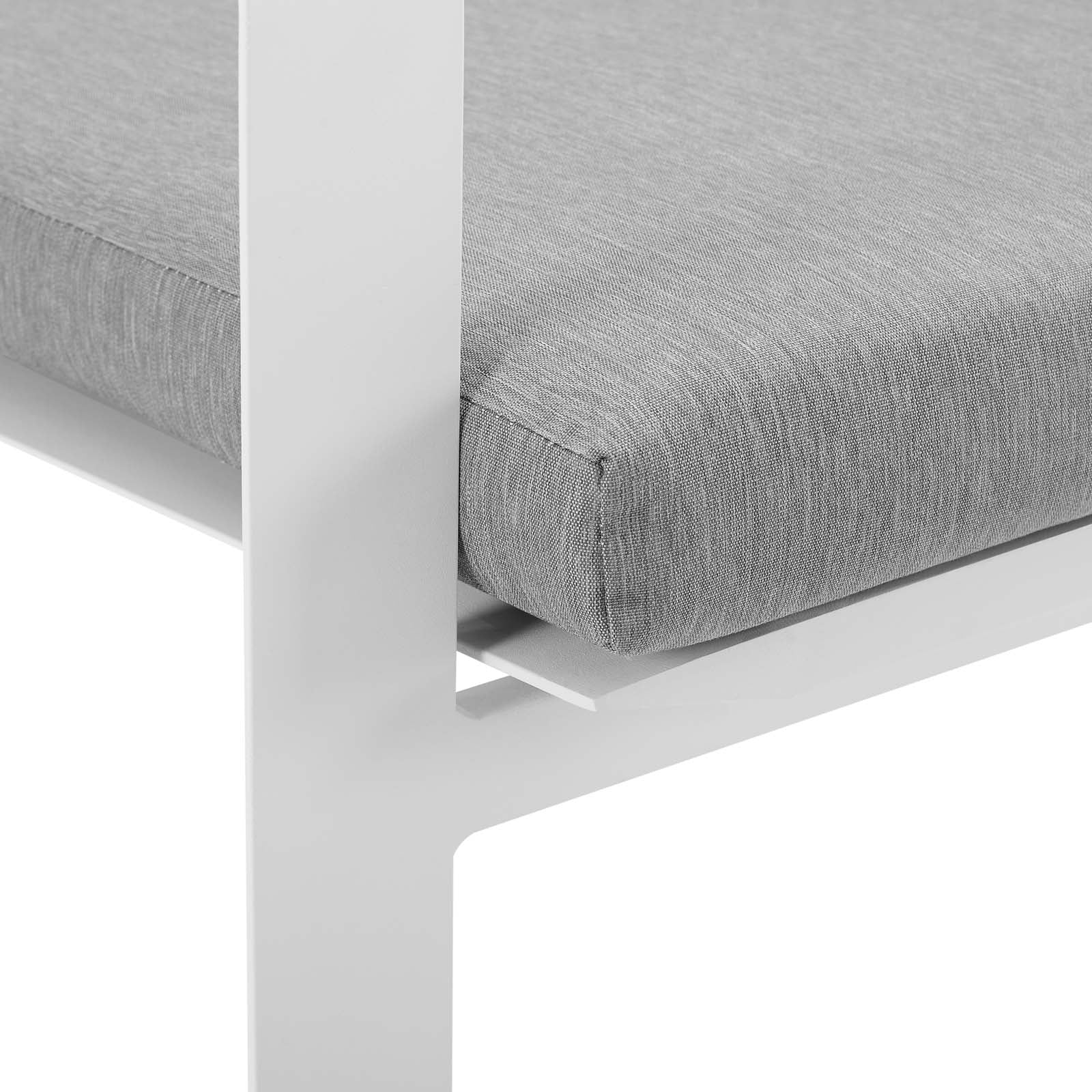 Modway Outdoor Chairs - Baxley Outdoor Patio Aluminum Armchair Set of 2 White Gray