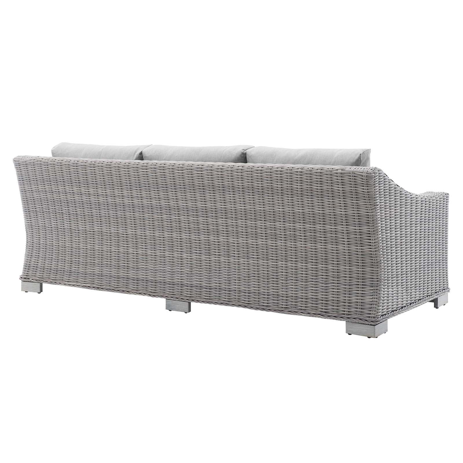 Modway Outdoor Sofas - Conway Sunbrella Outdoor Patio Wicker Rattan Sofa Light Gray