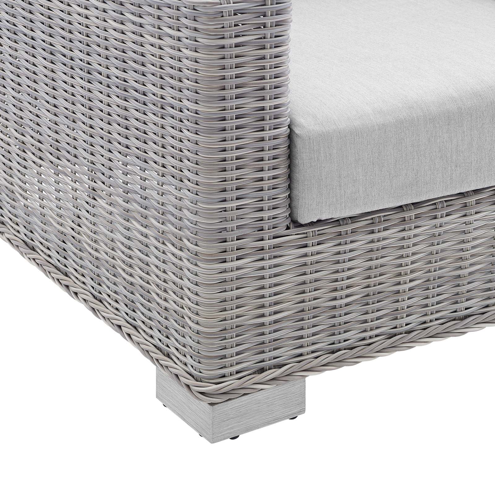 Modway Outdoor Sofas - Conway Sunbrella Outdoor Patio Wicker Rattan Sofa Light Gray