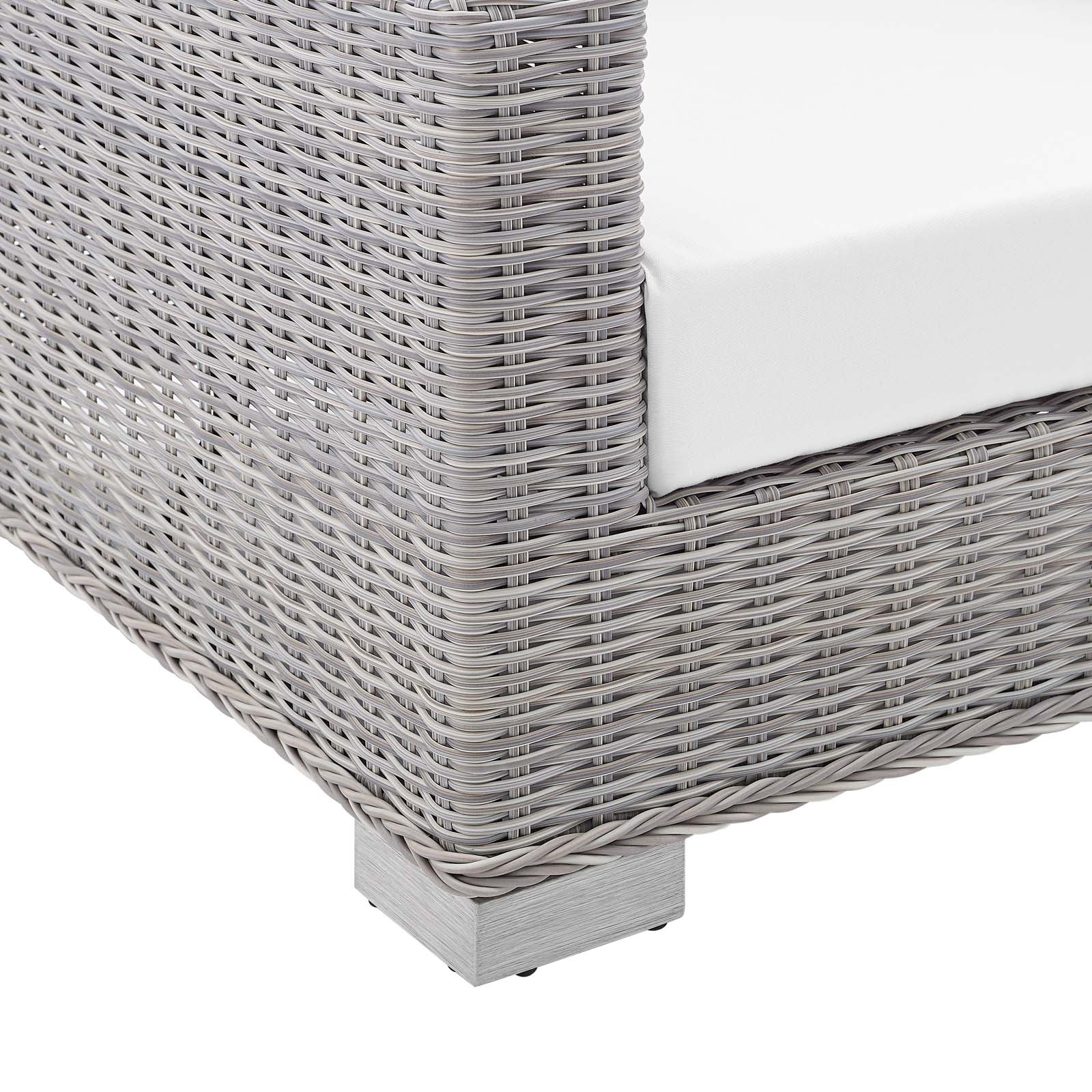 Modway Outdoor Sofas - Conway Sunbrella Outdoor Patio Wicker Rattan Sofa Light Gray White