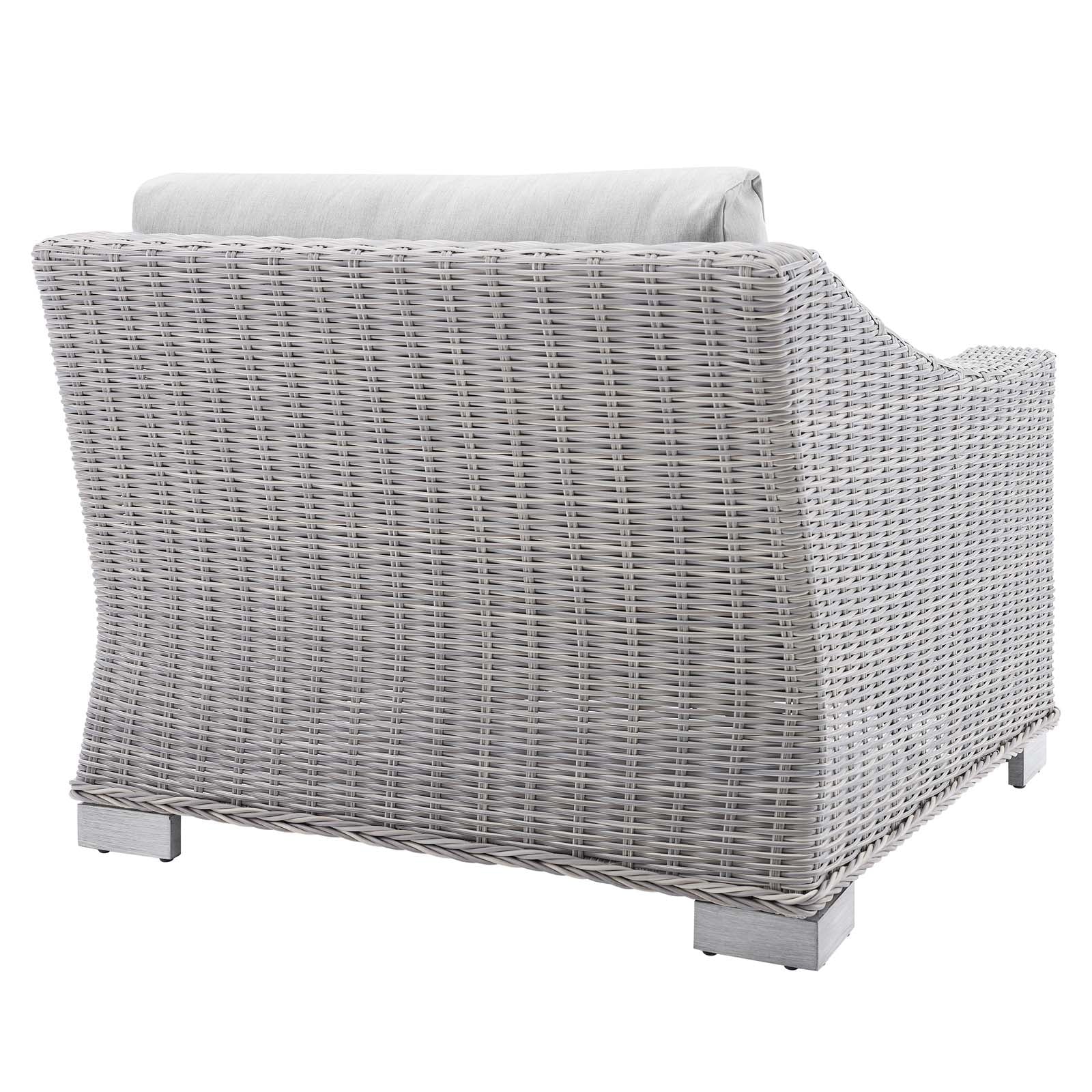 Modway Outdoor Chairs - Conway Sunbrella Outdoor Patio Wicker Rattan Left-Arm Chair Light Gray