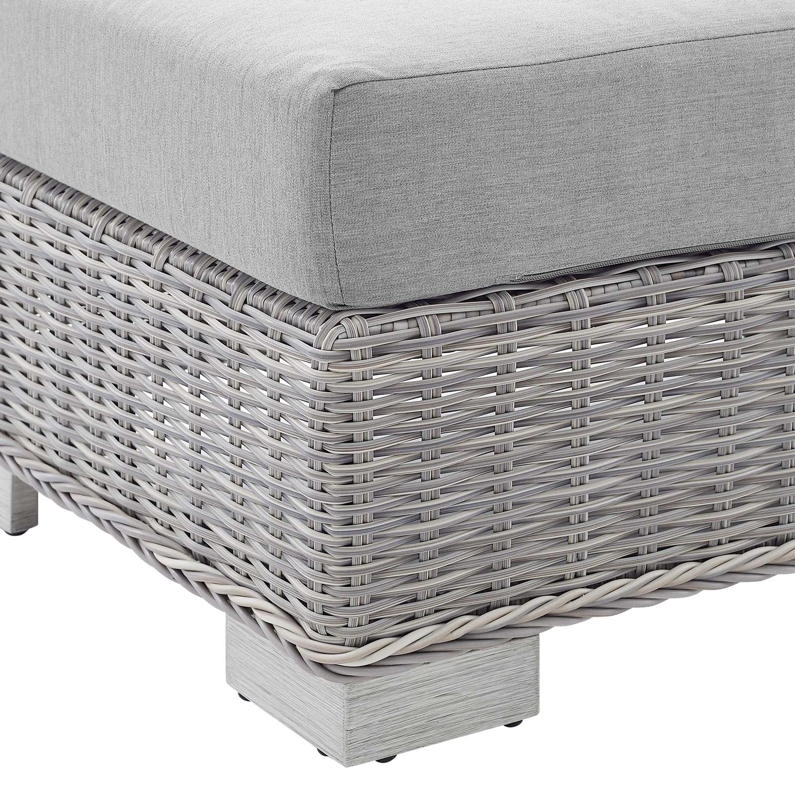 Modway Outdoor Chairs - Conway Sunbrella Outdoor Patio Wicker Rattan Armless Chair Light Gray