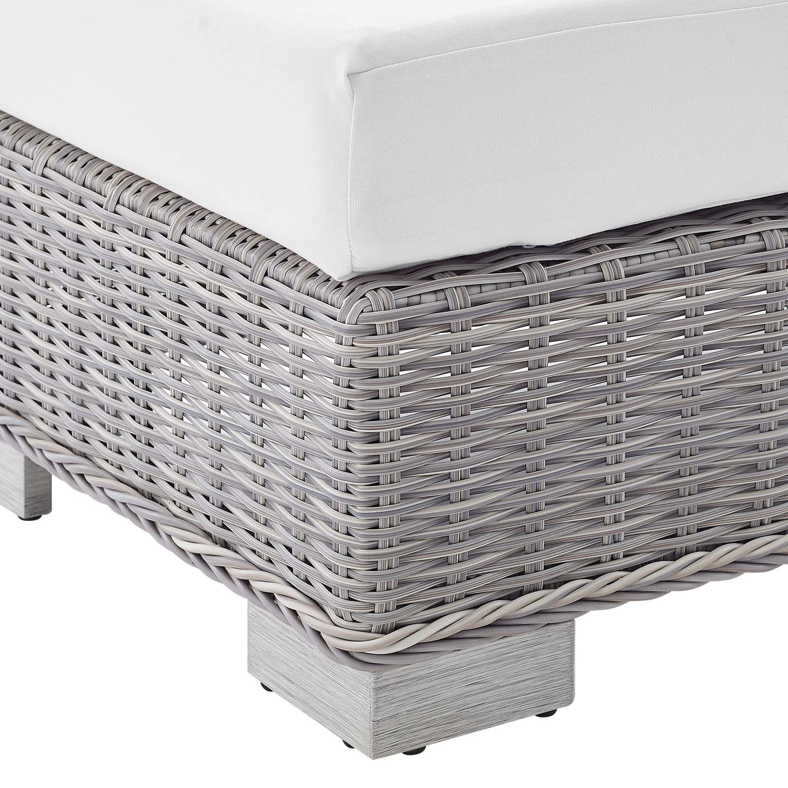Modway Outdoor Chairs - Conway Sunbrella Outdoor Patio Wicker Rattan Armless Chair Light Gray White